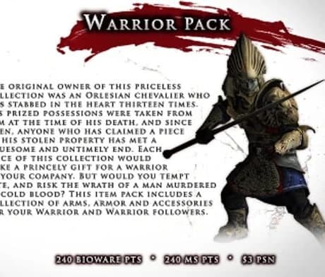 Dragon Age II: Warrior Item Pack