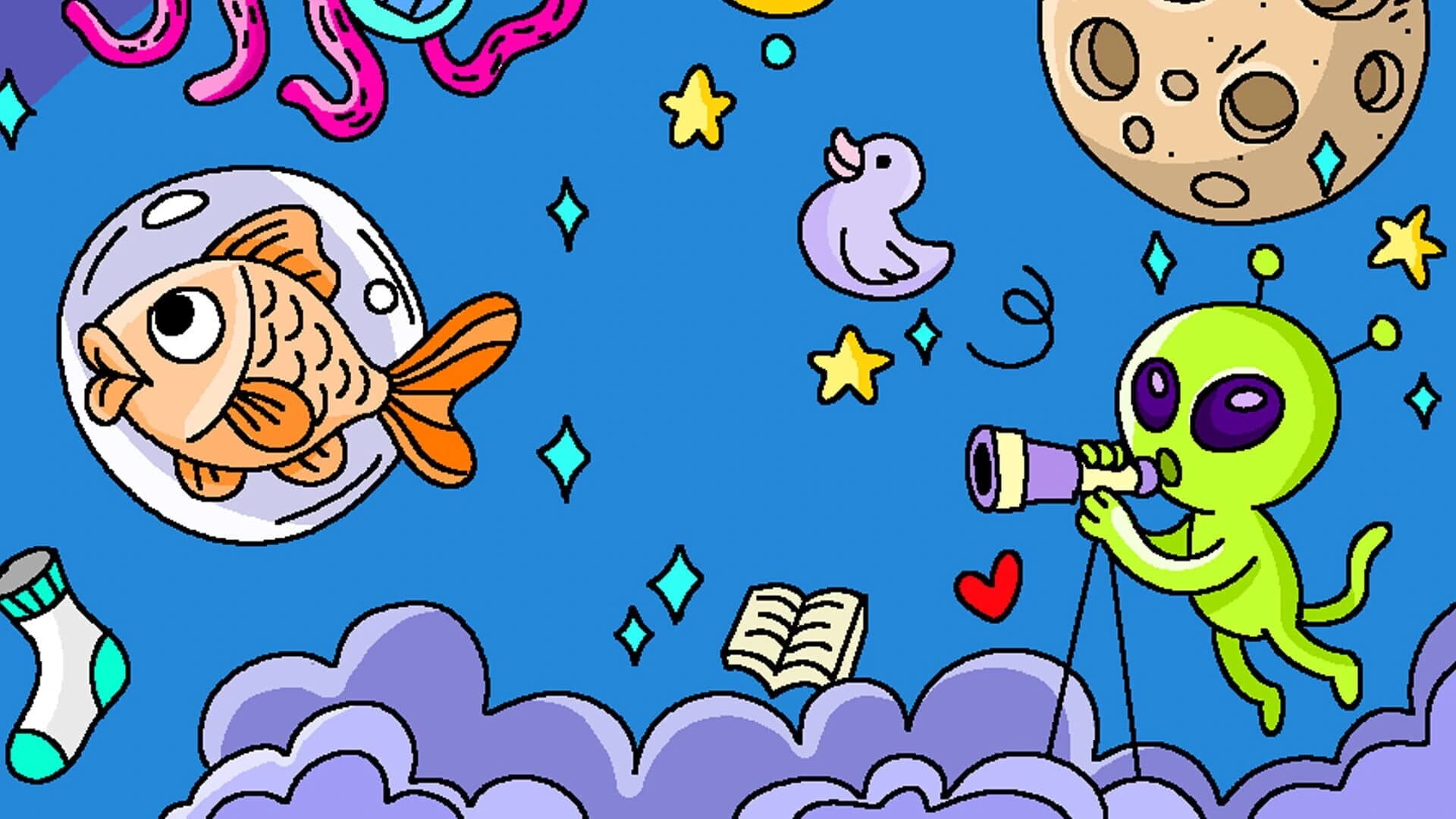 100 Cats Lost in the Future Find & Color screenshot 4