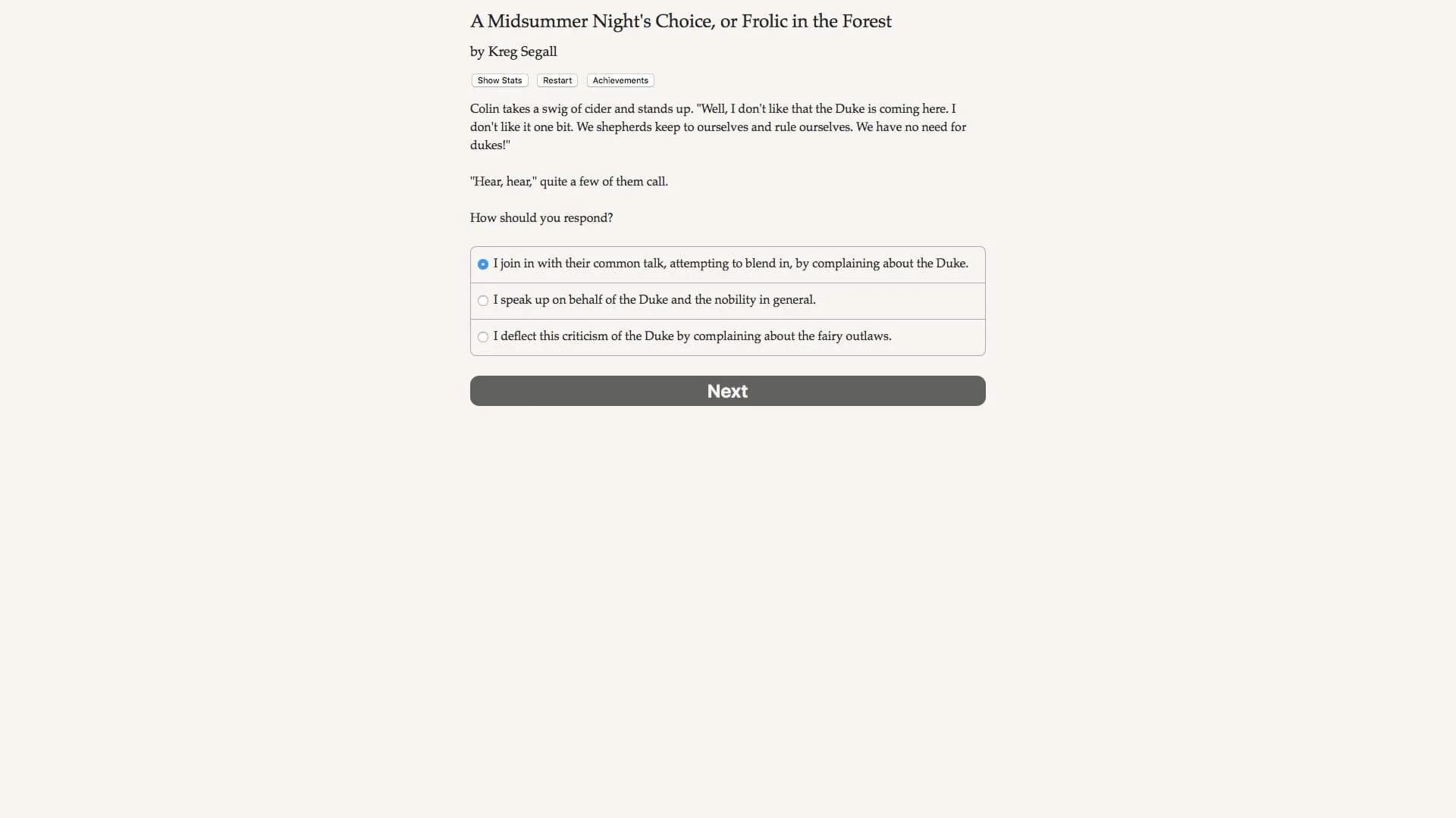 A Midsummer Night's Choice screenshot 1