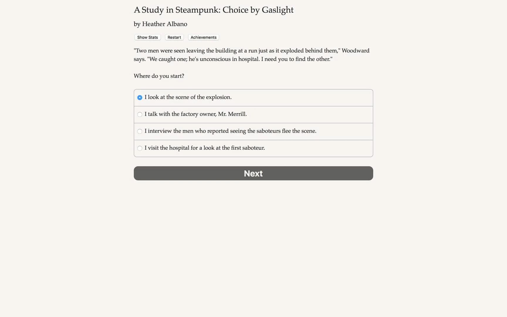 A Study in Steampunk: Choice by Gaslight screenshot 3