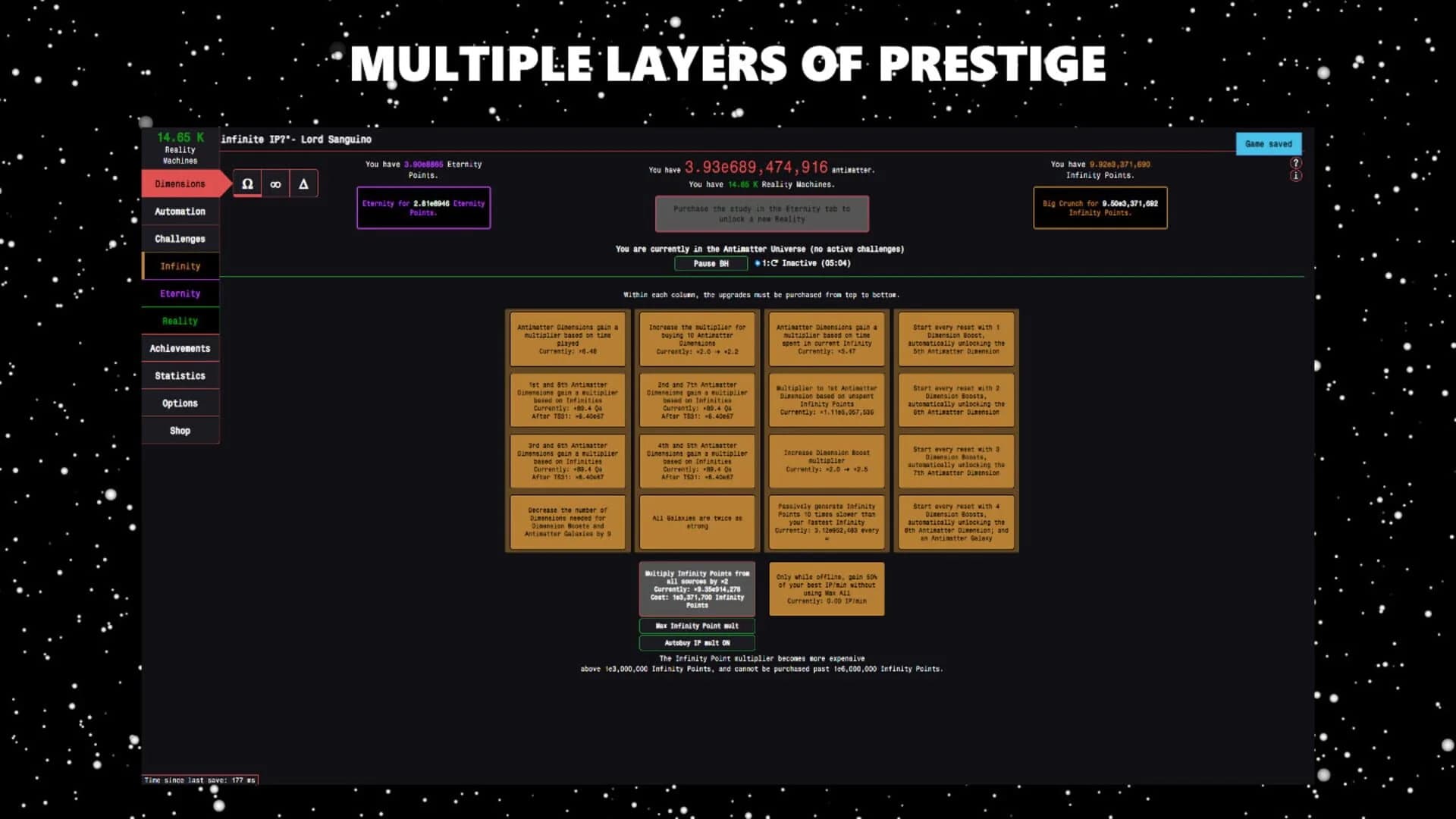 Antimatter Dimensions screenshot 2