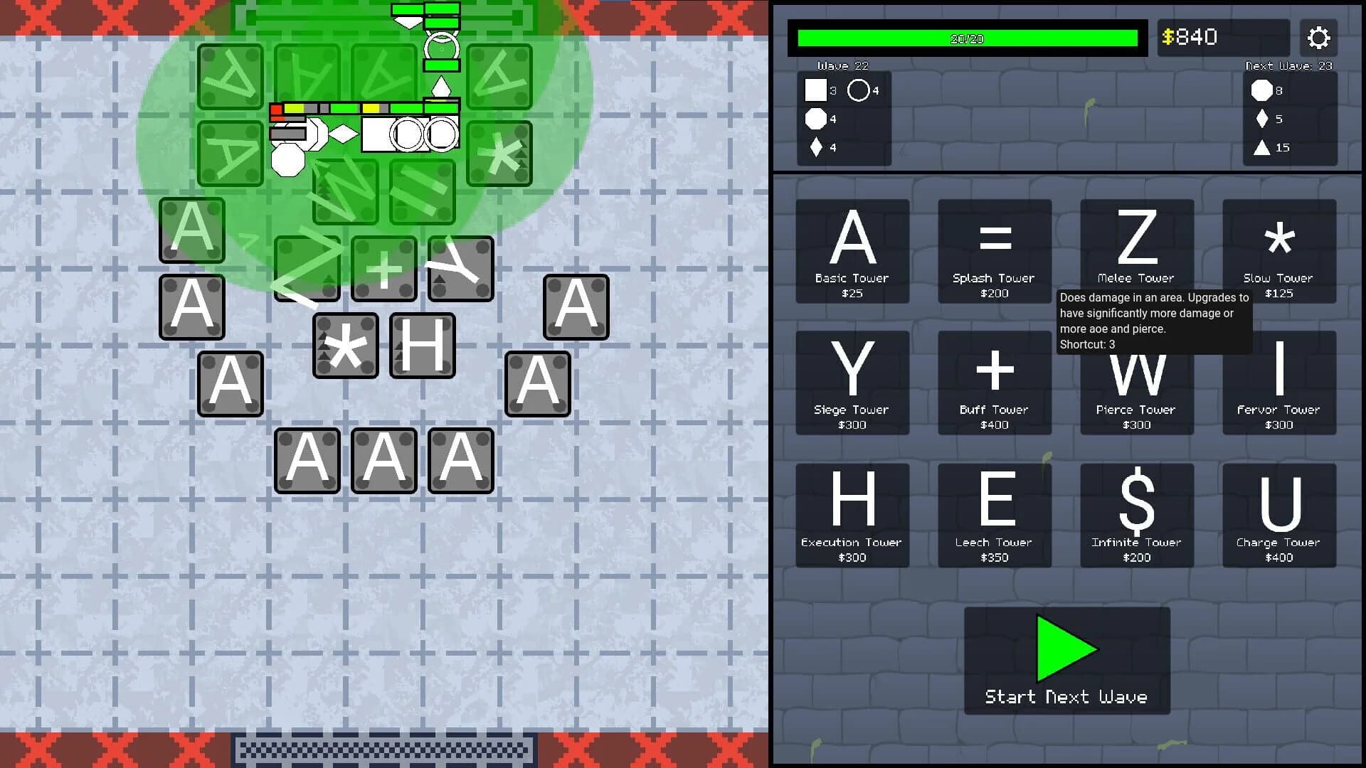 ASCII Tower Defense screenshot 2