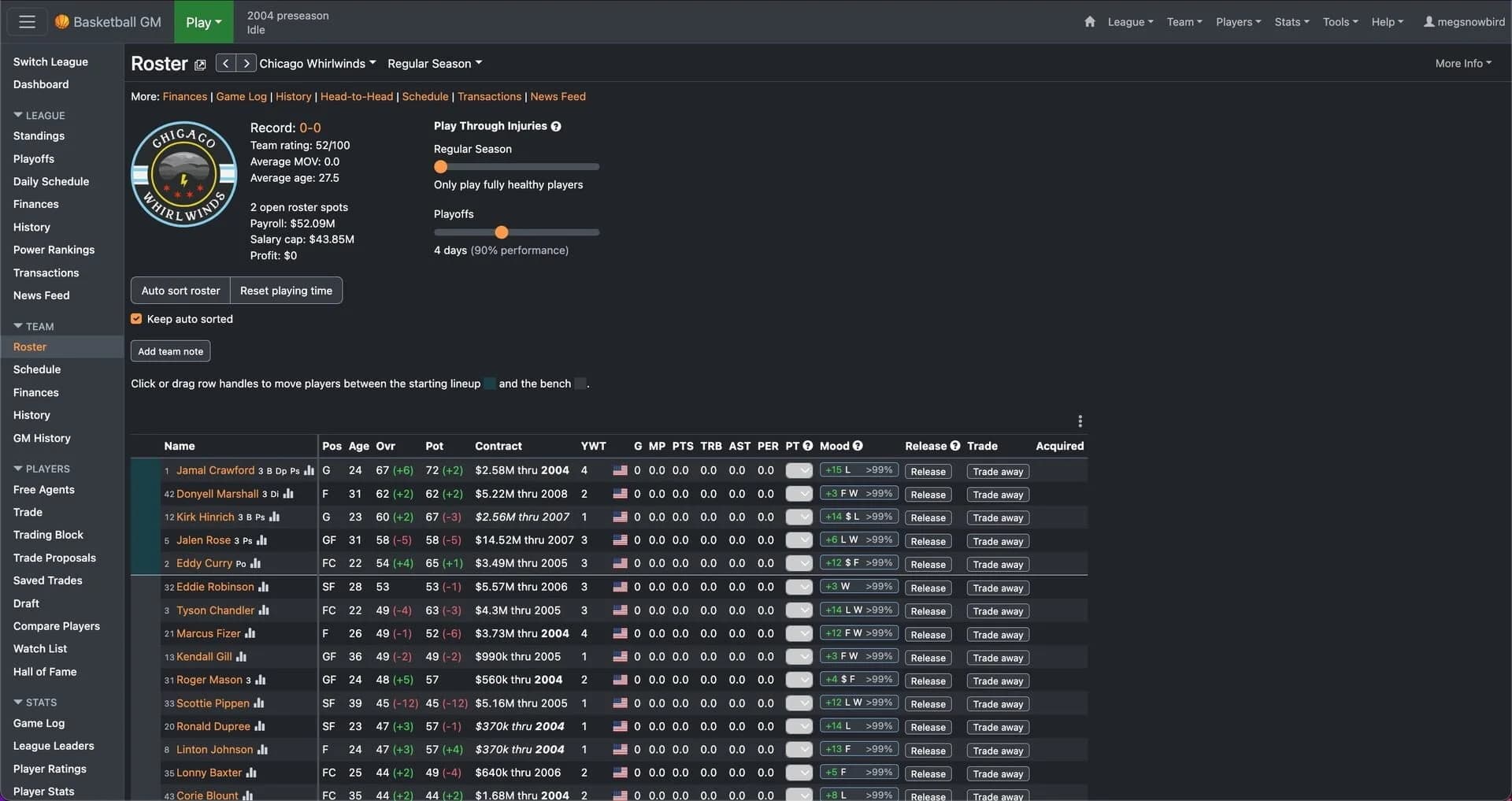 Basketball GM screenshot 2