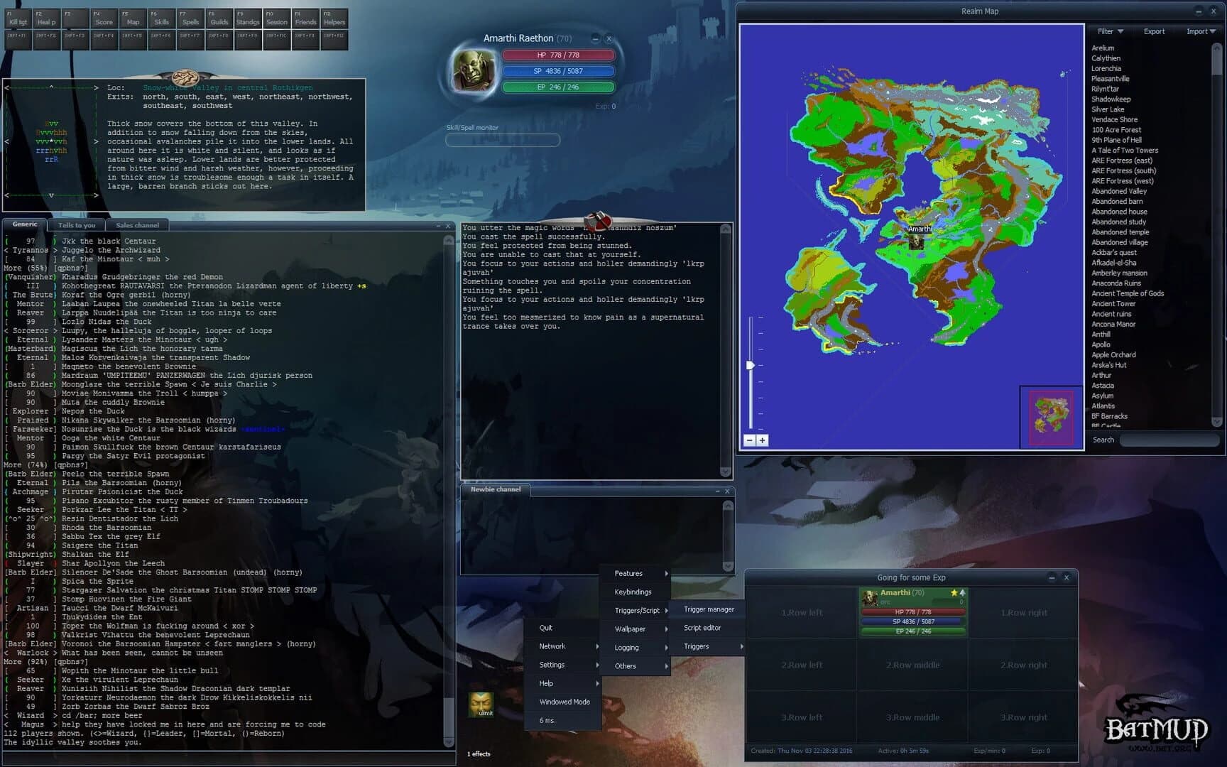 BatMUD screenshot 1