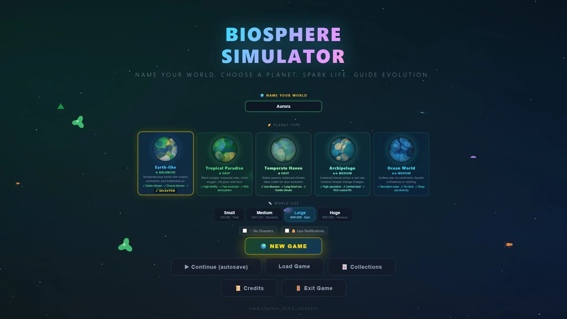 Biosphere Simulator screenshot 1