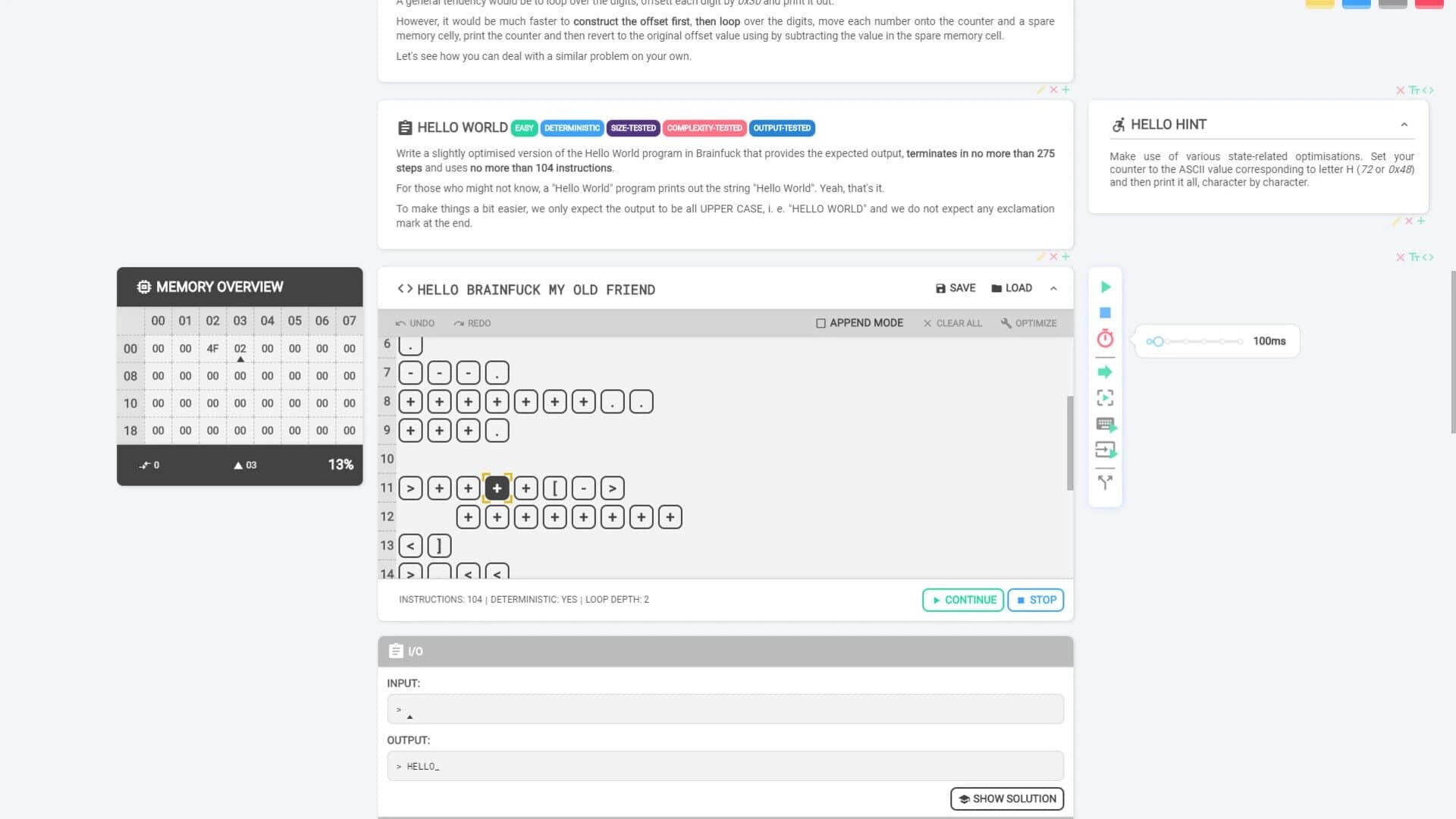 Brainfuck screenshot 2