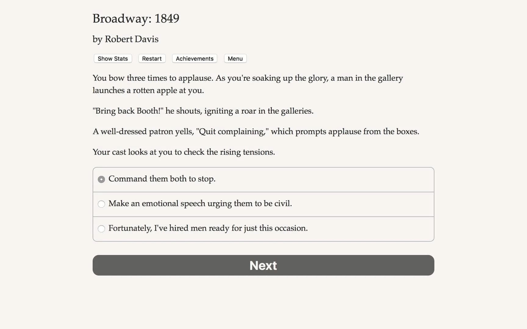 Broadway: 1849 screenshot 4