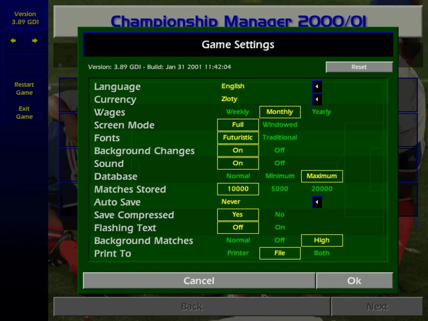Championship Manager: Season 00/01 screenshot 3