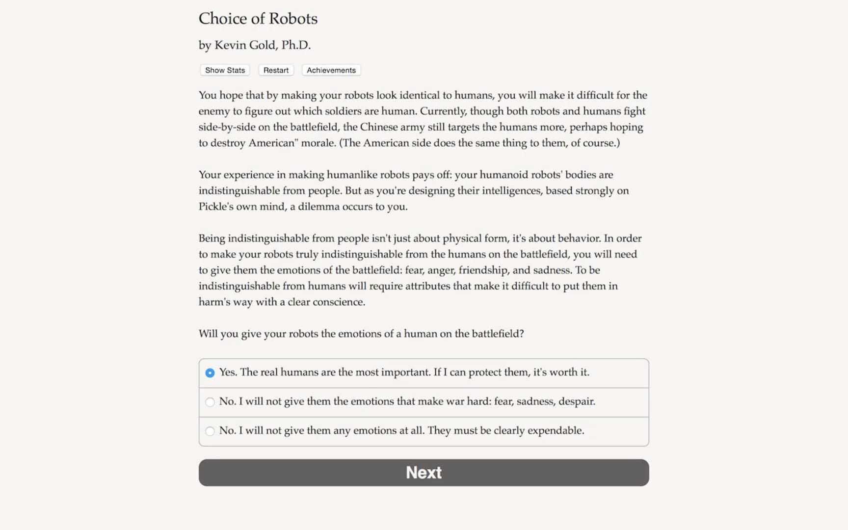 Choice of Robots screenshot 1