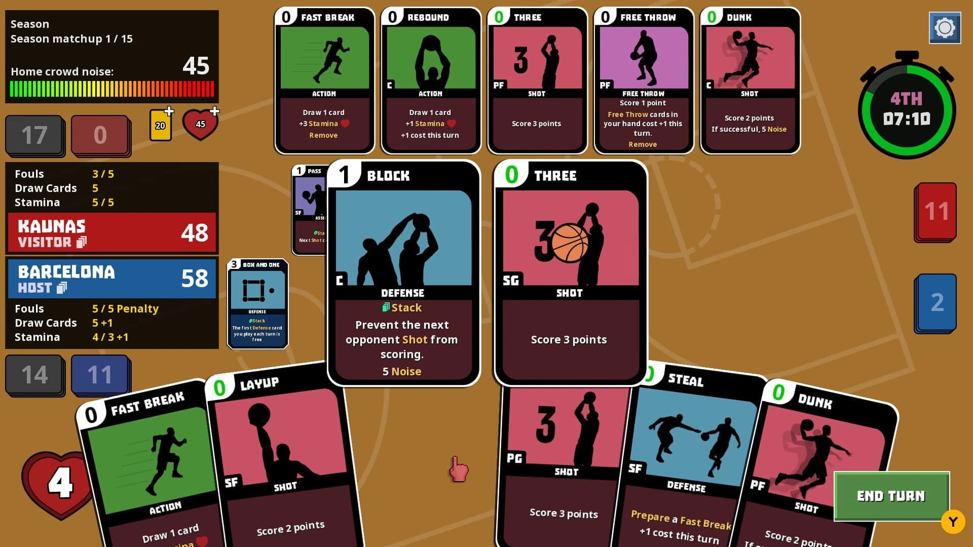 Clutchtime: Basketball Deckbuilder screenshot 1
