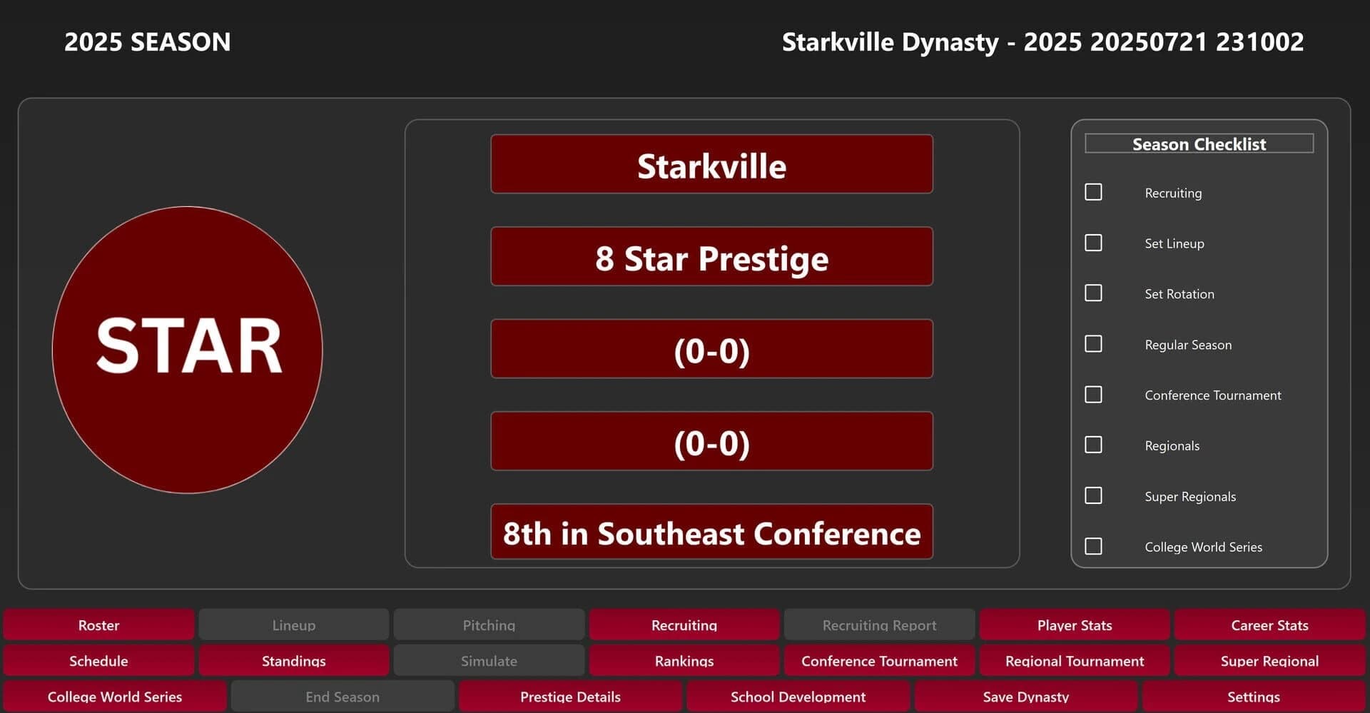 College Baseball: Dynasty Builder screenshot 1