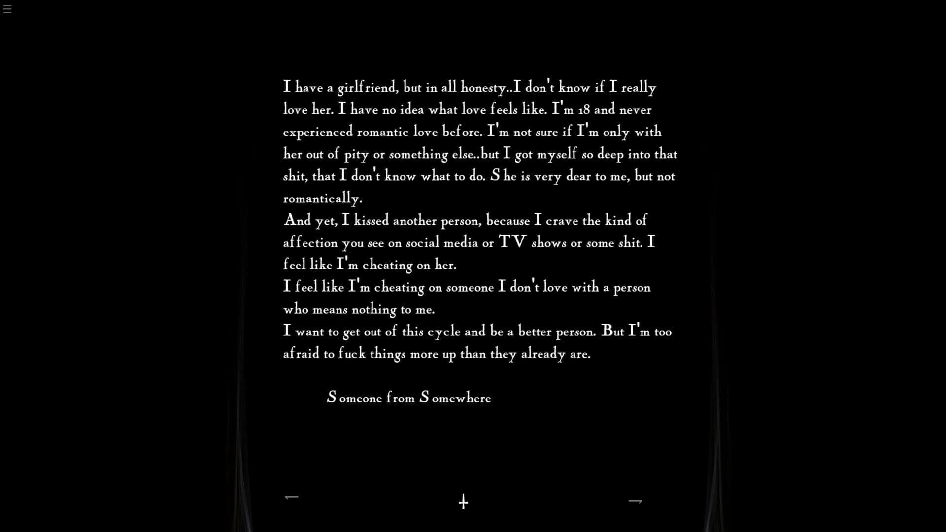 Confessions screenshot 1