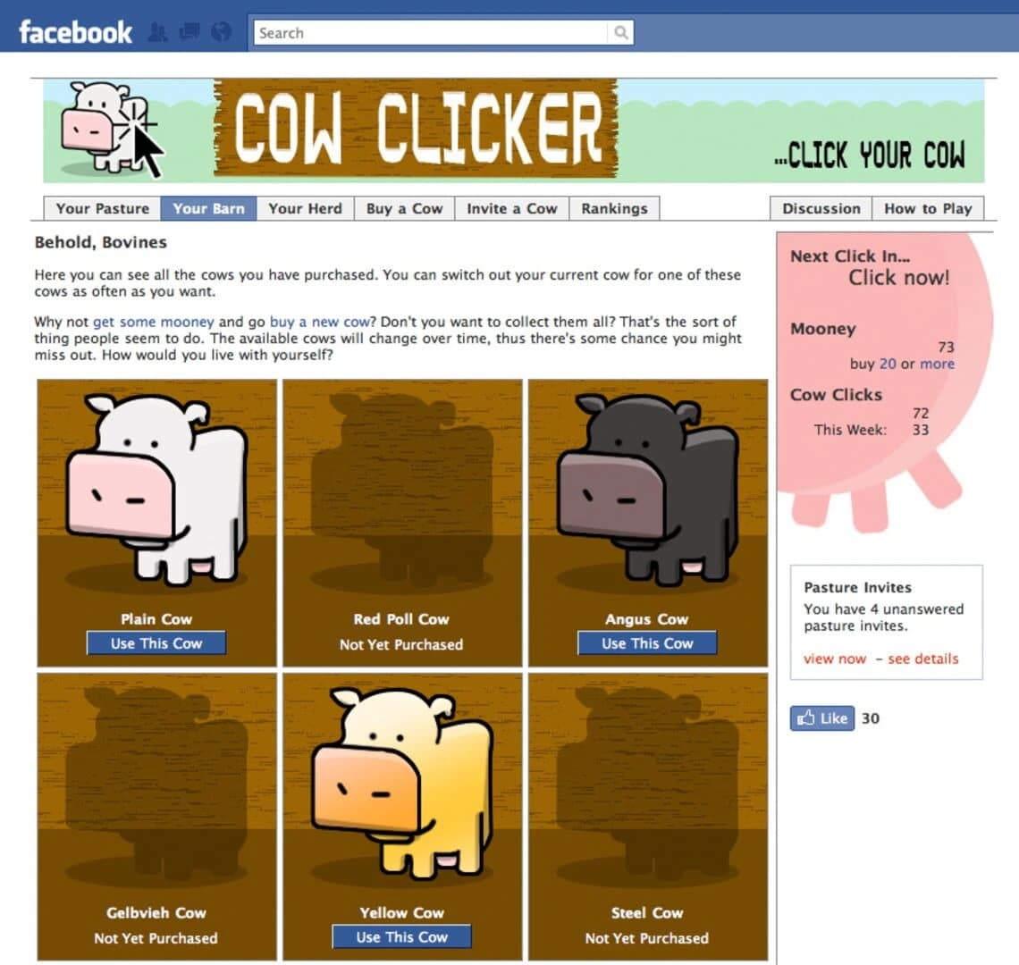 Cow Clicker screenshot 2
