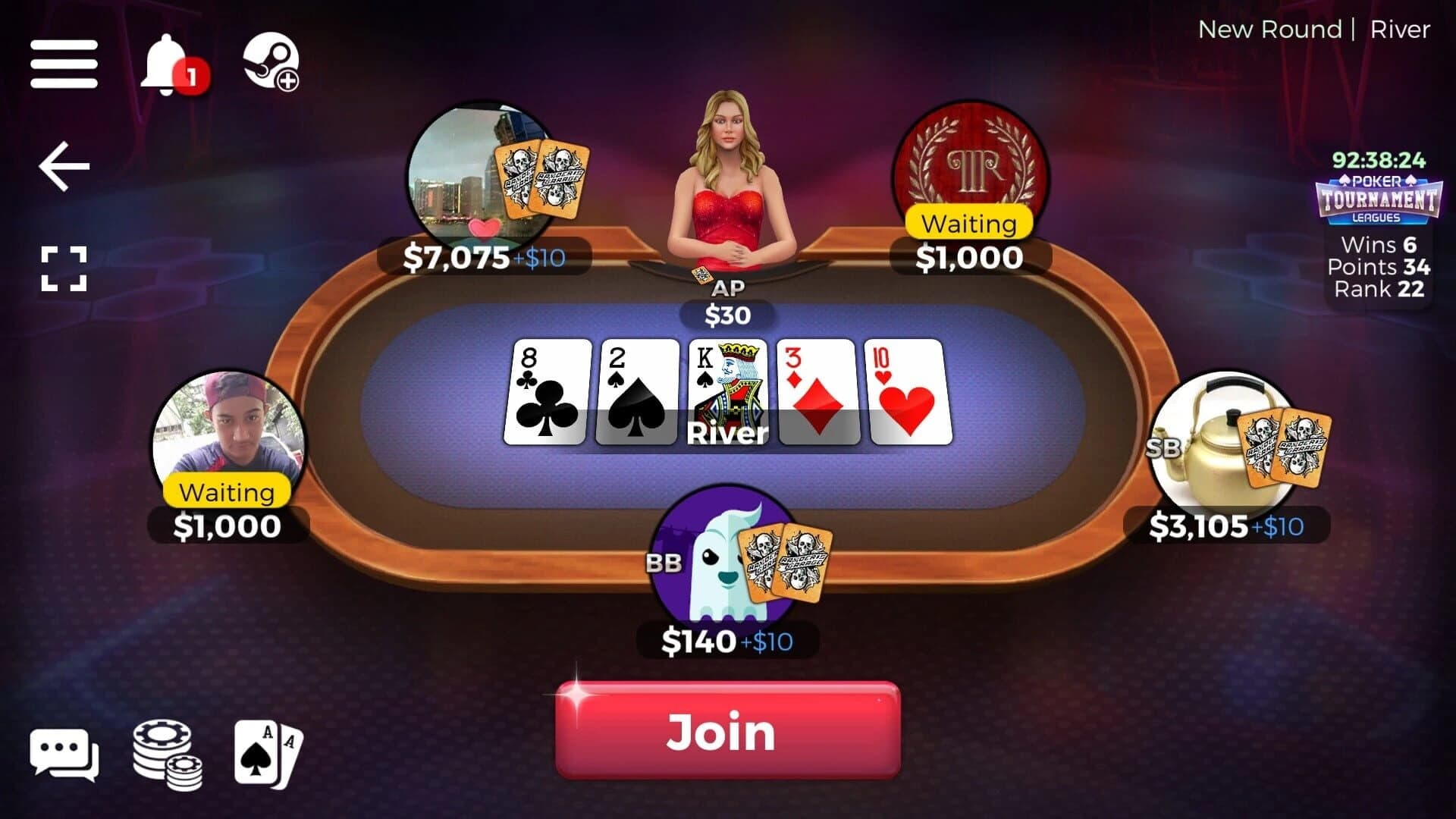 Downtown Casino: Texas Hold'em Poker screenshot 1