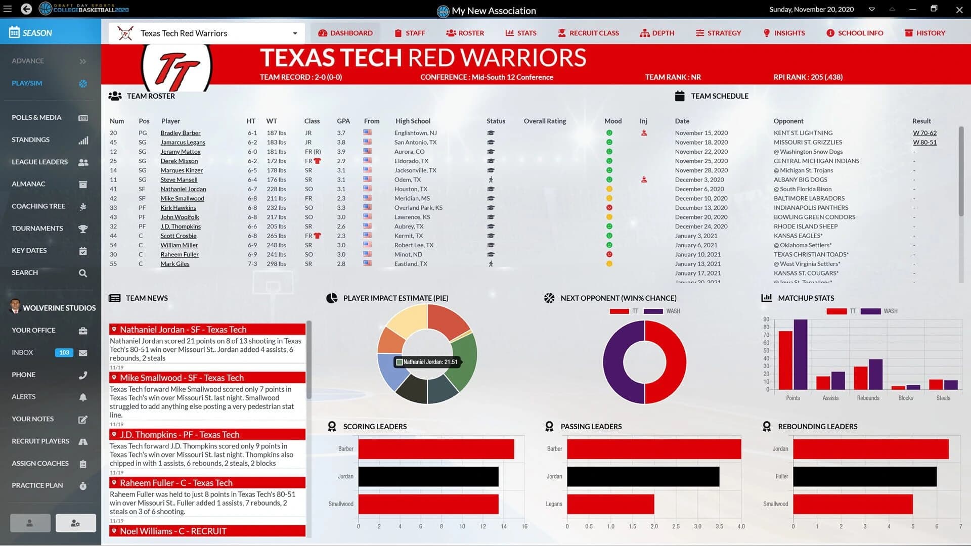 Draft Day Sports: College Basketball 2020 screenshot 5