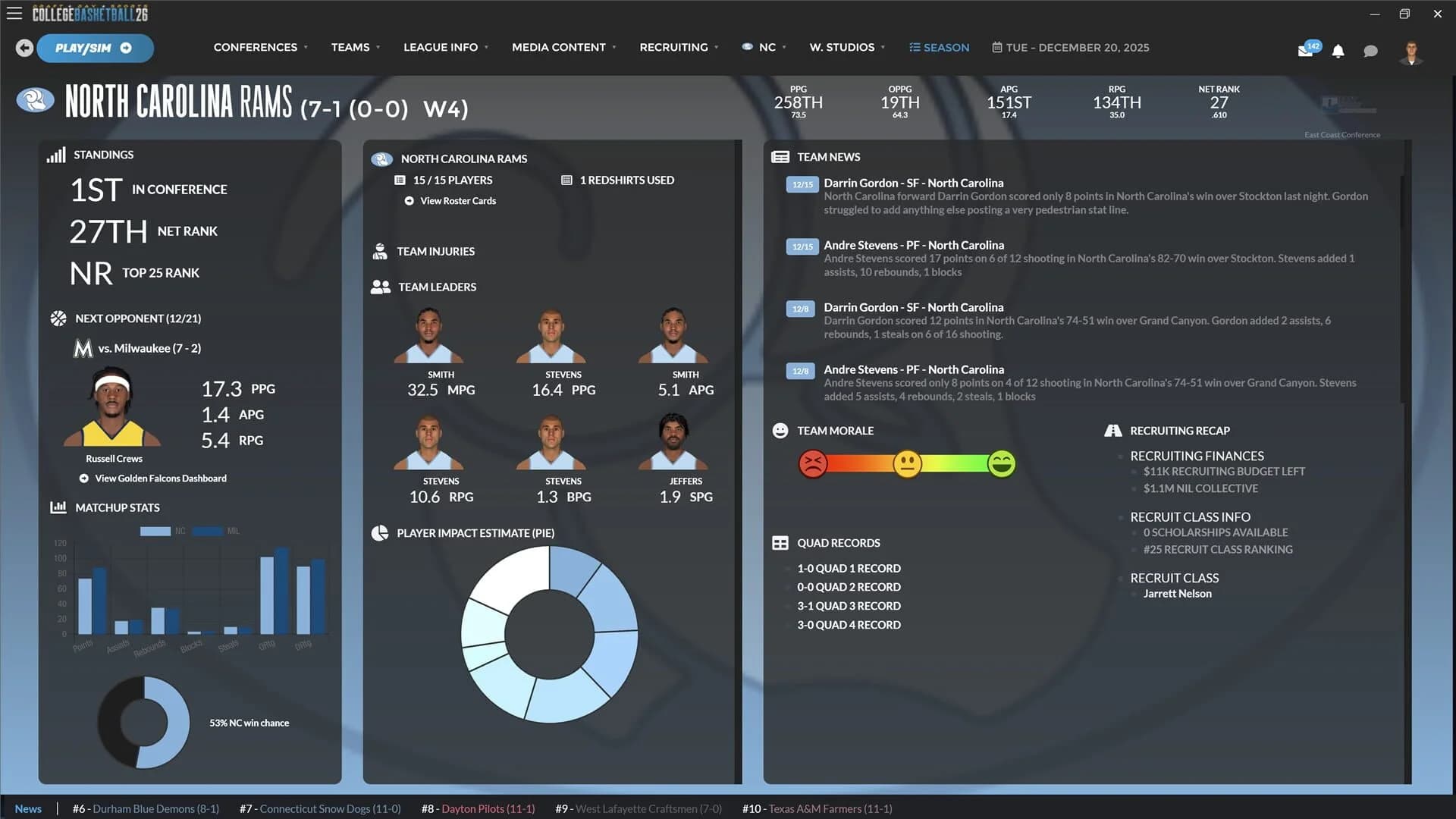 Draft Day Sports: College Basketball 26 screenshot 2