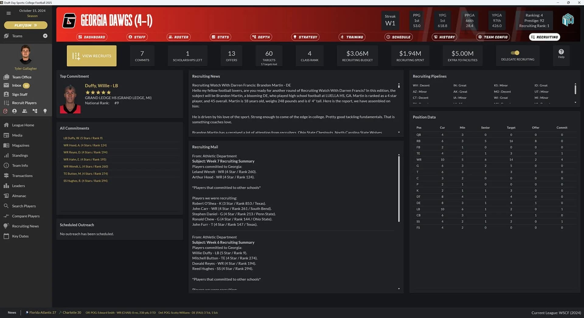 Draft Day Sports: College Football 2025 screenshot 1