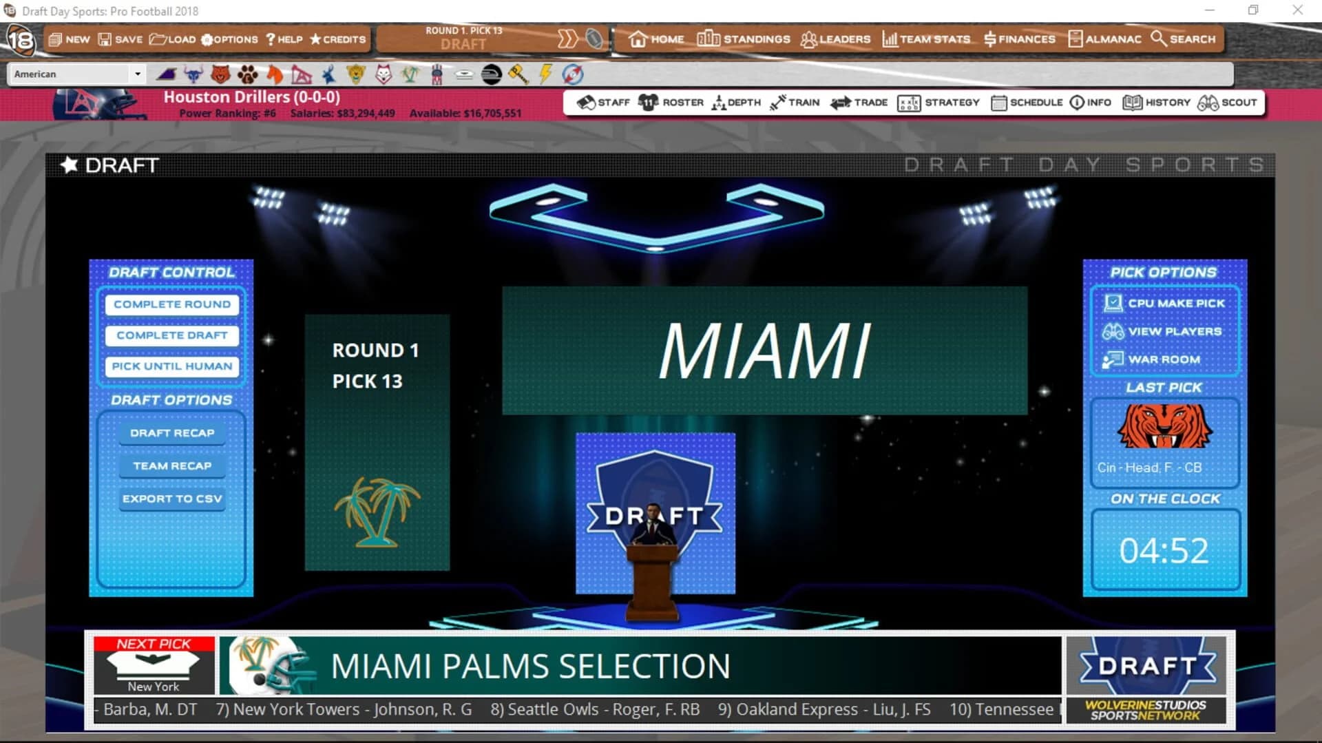 Draft Day Sports: Pro Football 2018 screenshot 4