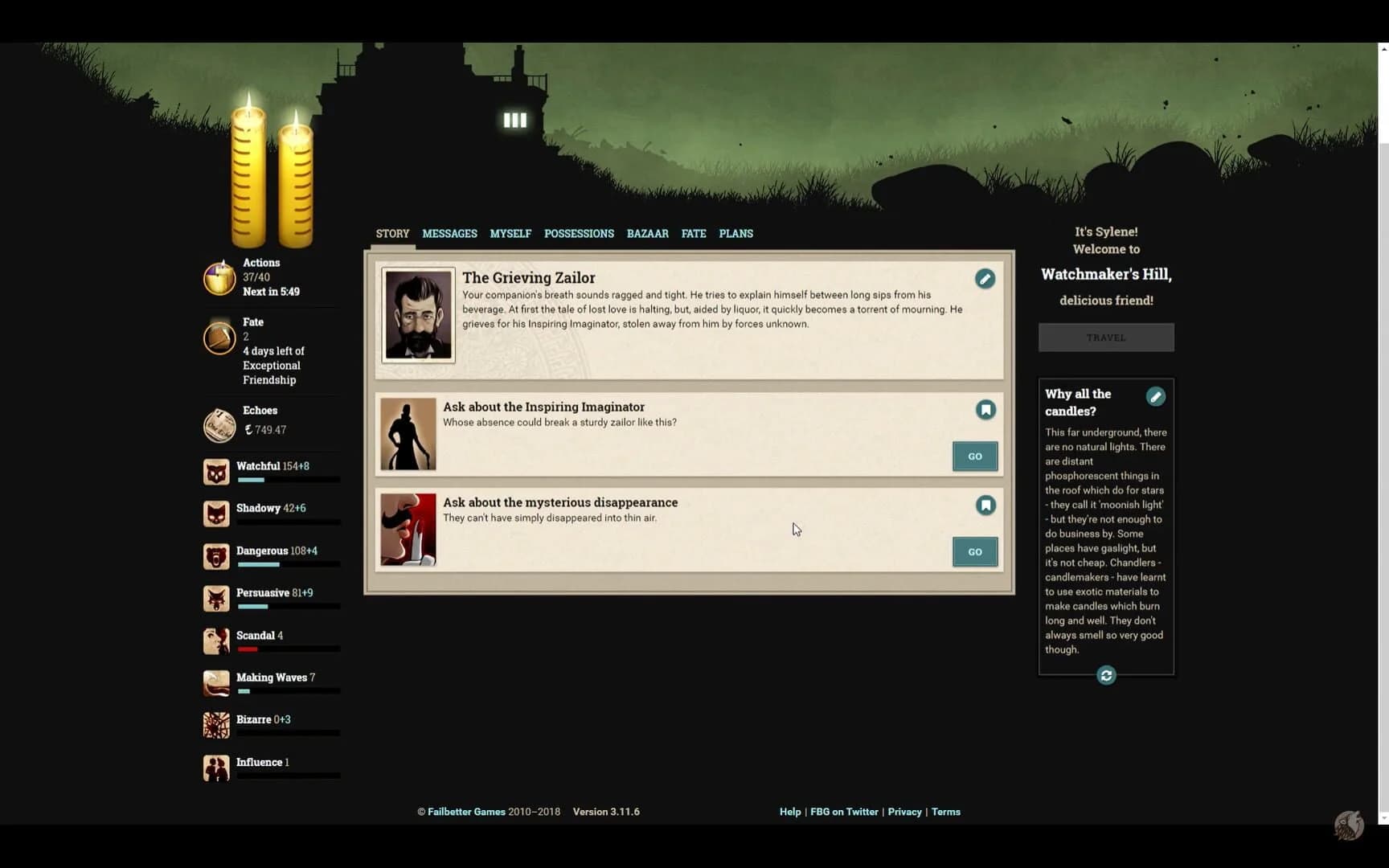 Fallen London screenshot 1