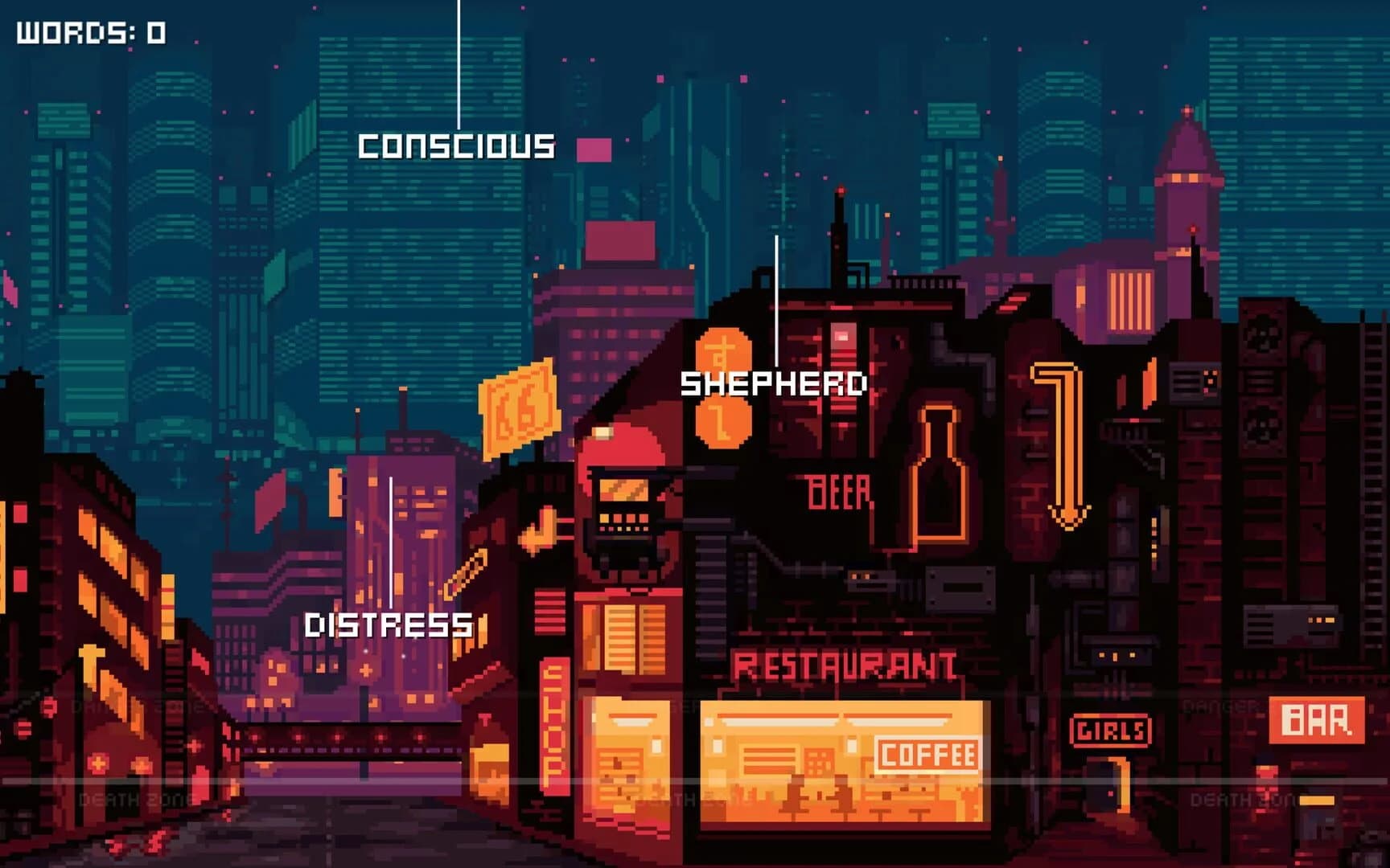 Falling words screenshot 2