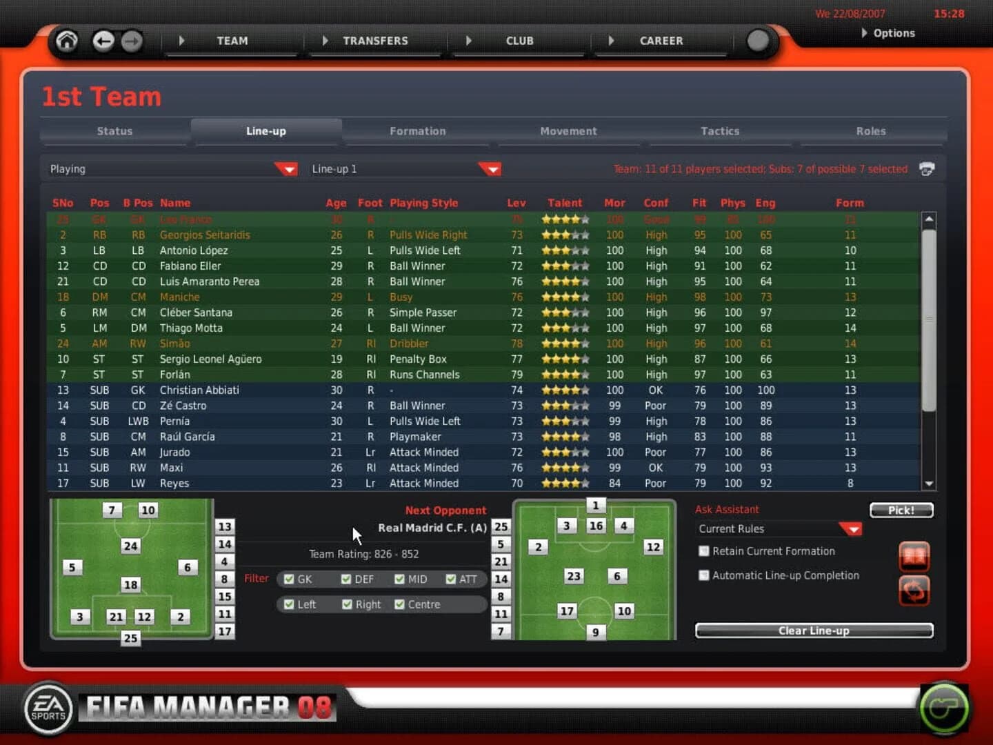 FIFA Manager 08 screenshot 2