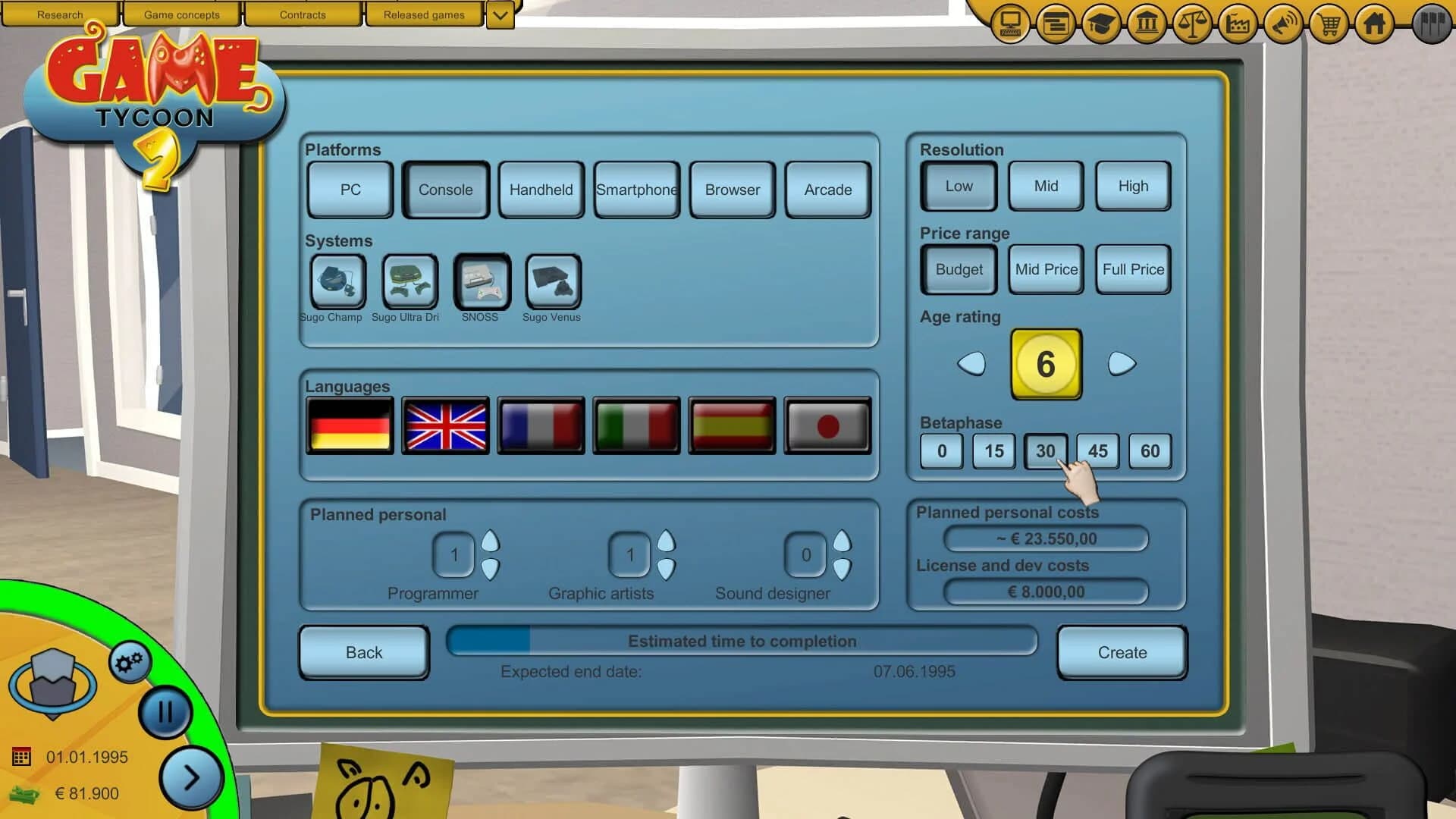 Game Tycoon 2 screenshot 1