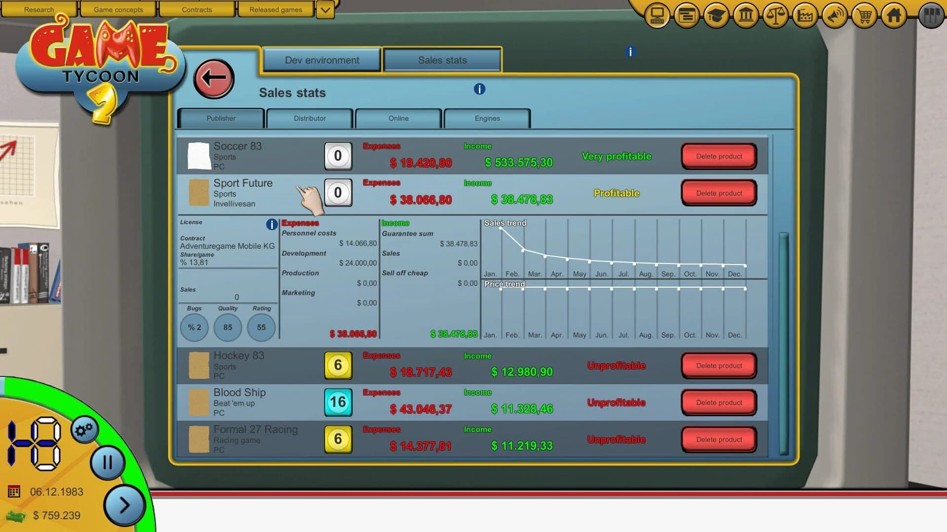 Game Tycoon 2 screenshot 2