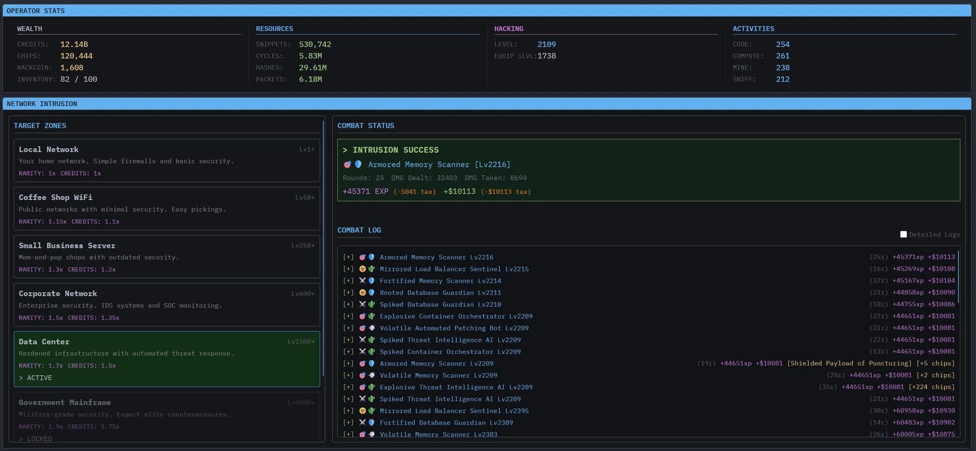 Idle Hacking: An Inaction RPG screenshot 1