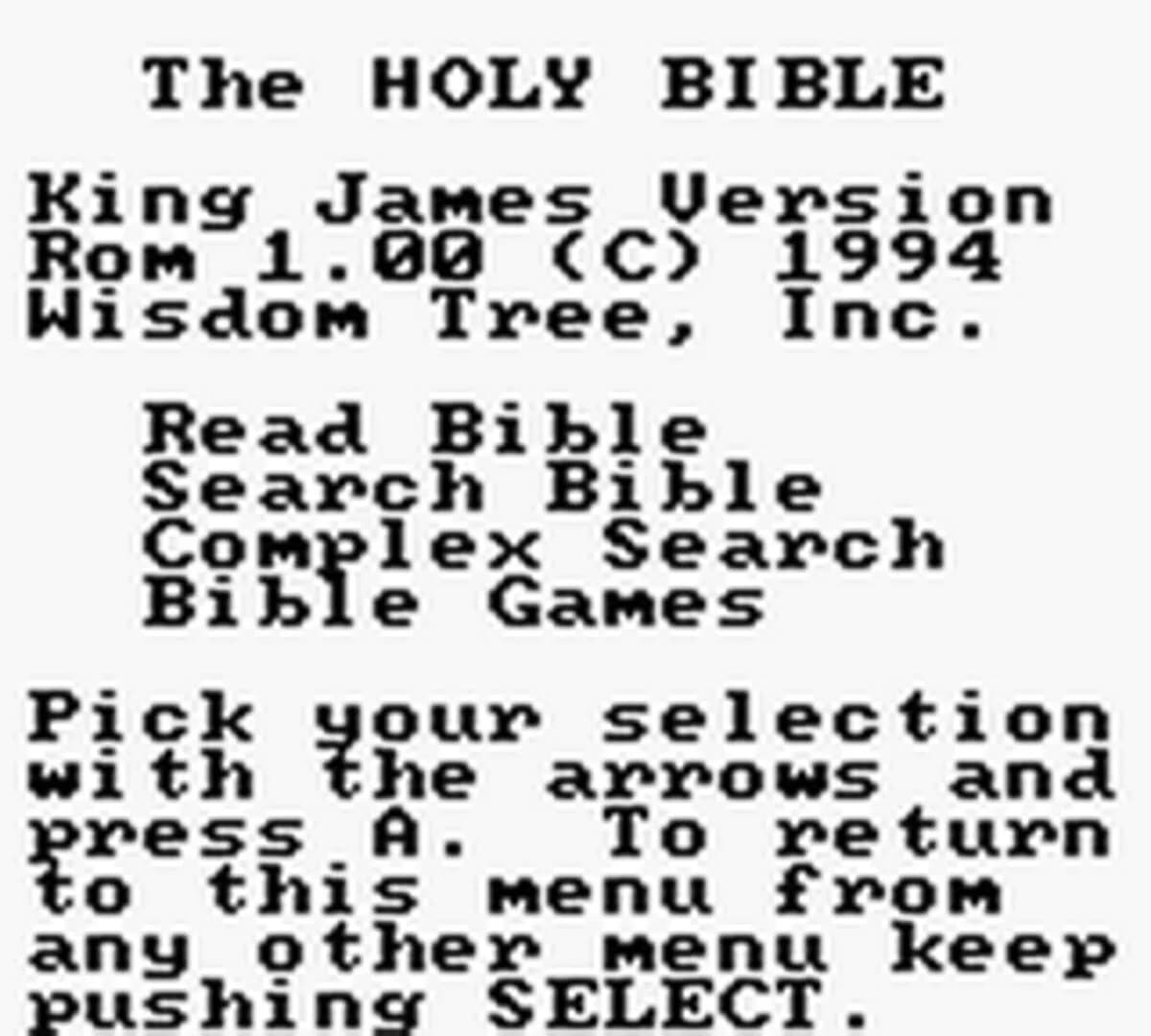 King James Bible for Use on Game Boy screenshot 1