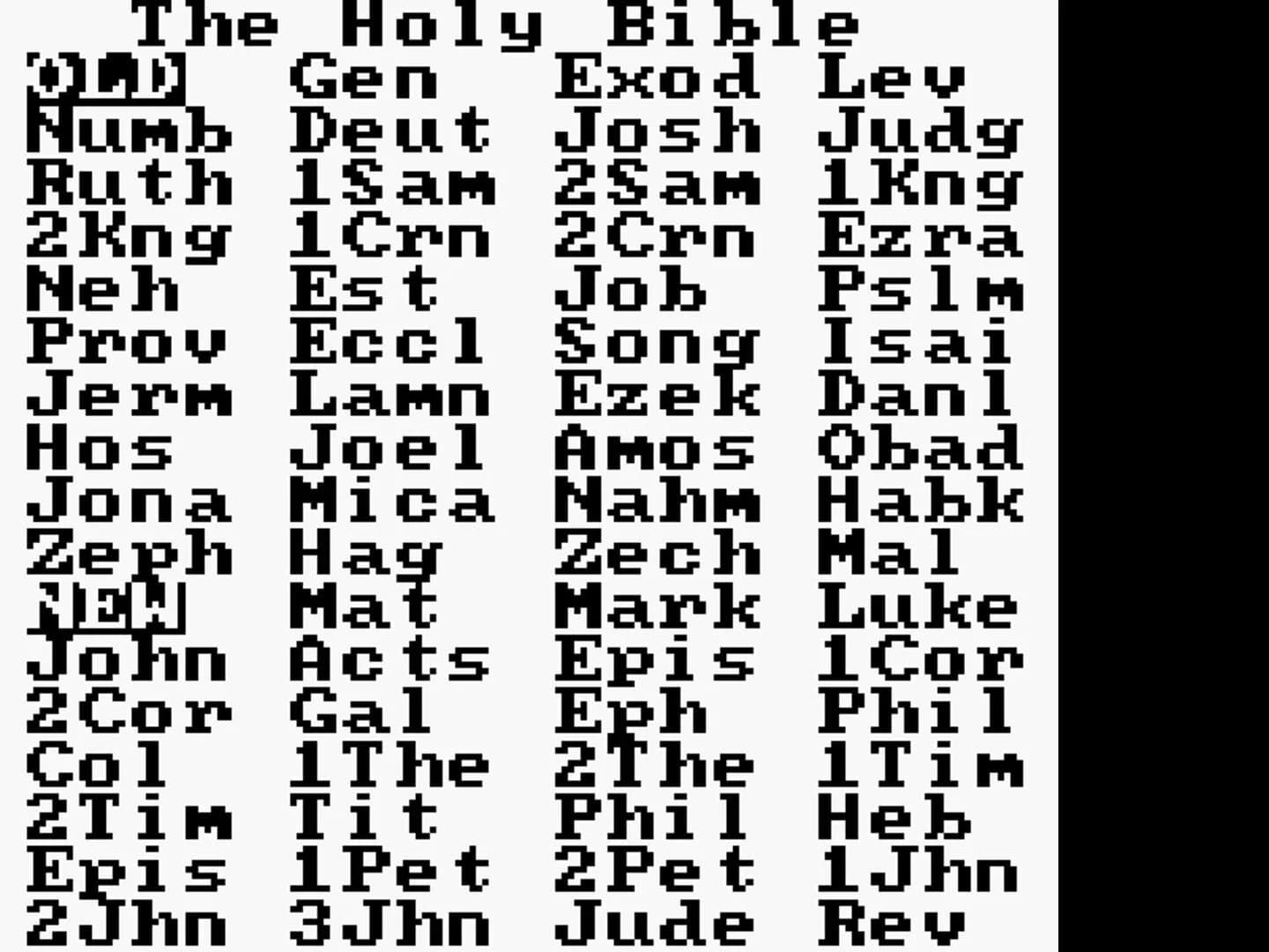 King James Bible for Use on Game Boy screenshot 2