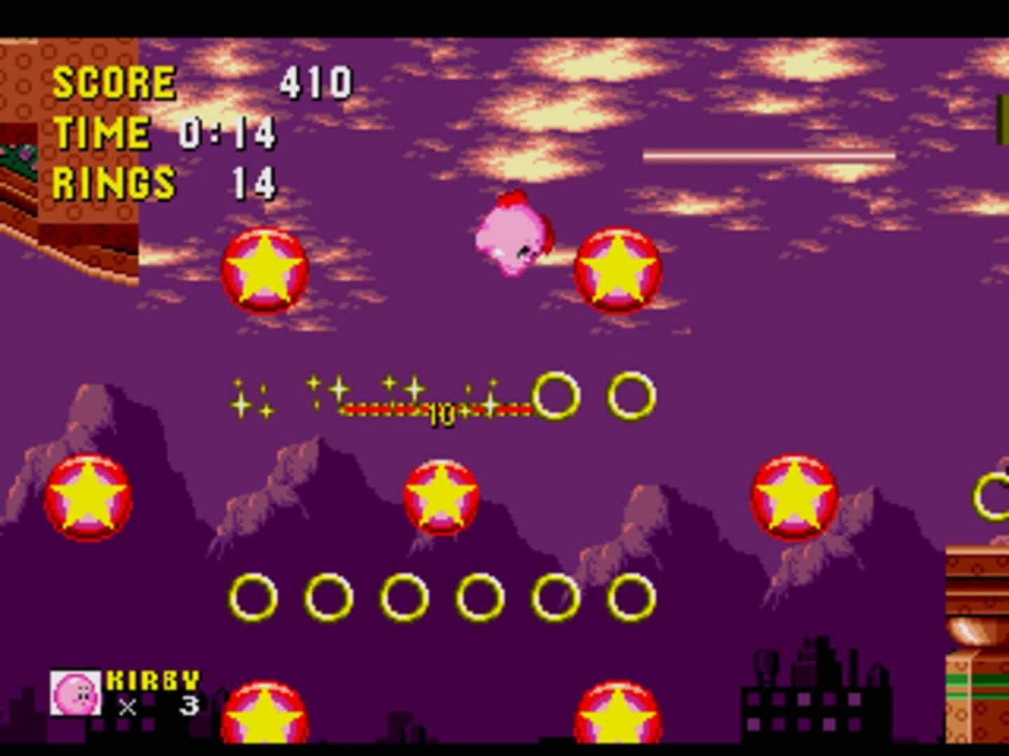Kirby in Sonic the Hedgehog screenshot 1