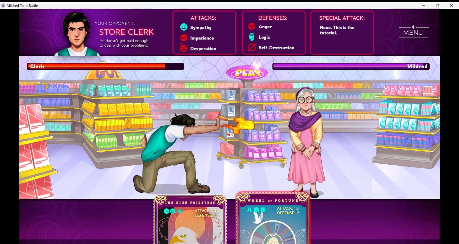 Mildred's Tarot Battle screenshot 1