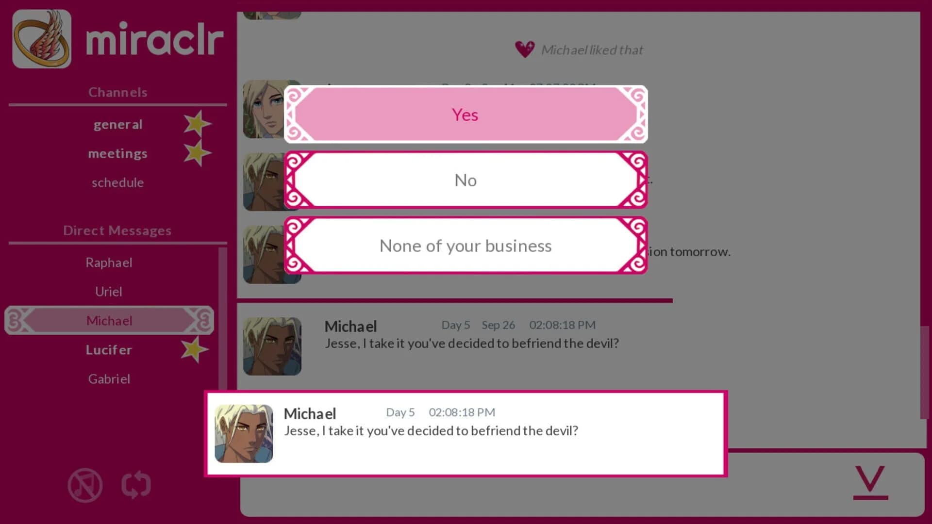 Miraclr: Divine Dating Sim screenshot 3