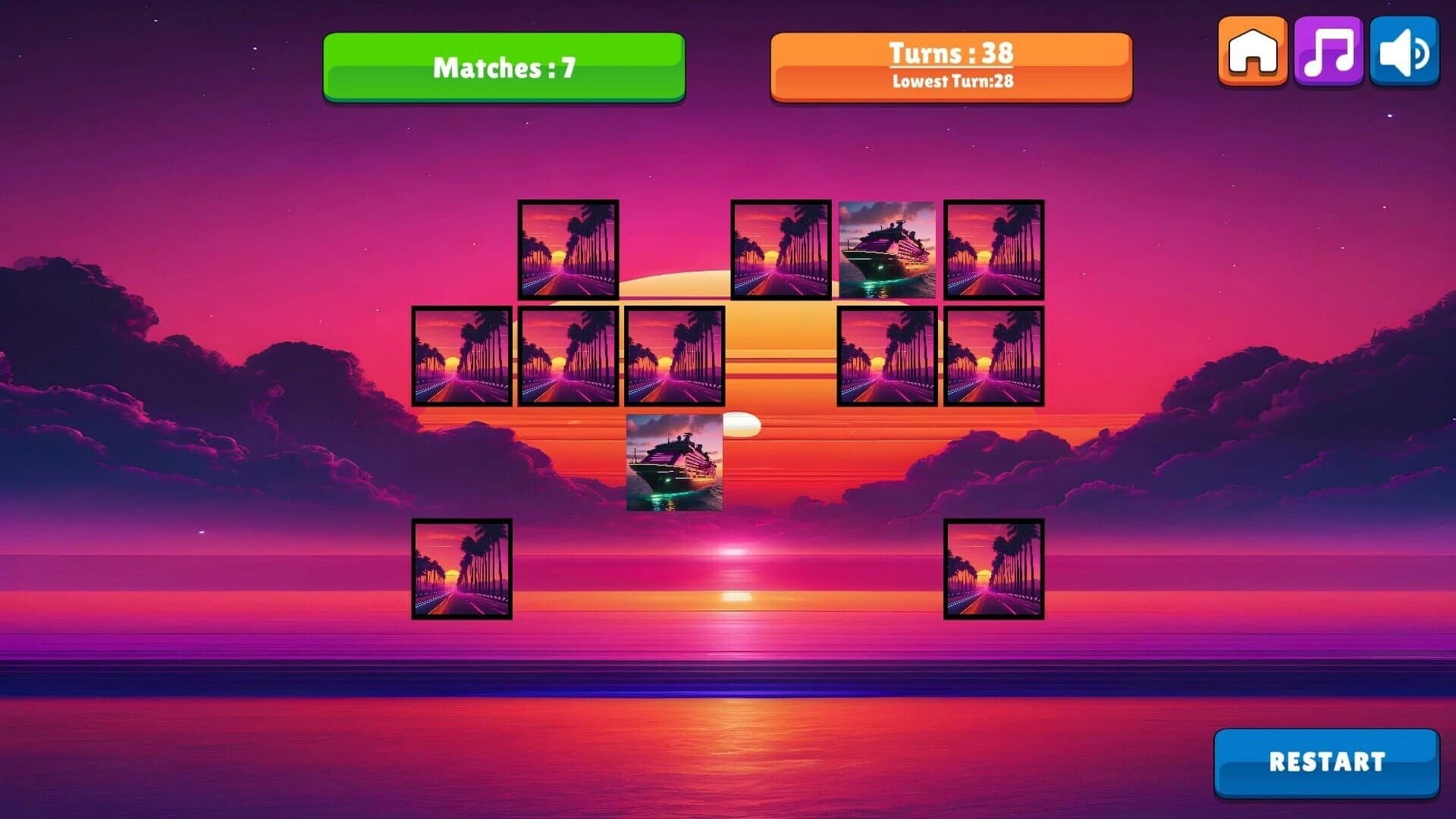 OG Memory: Synthwave Boats screenshot 2