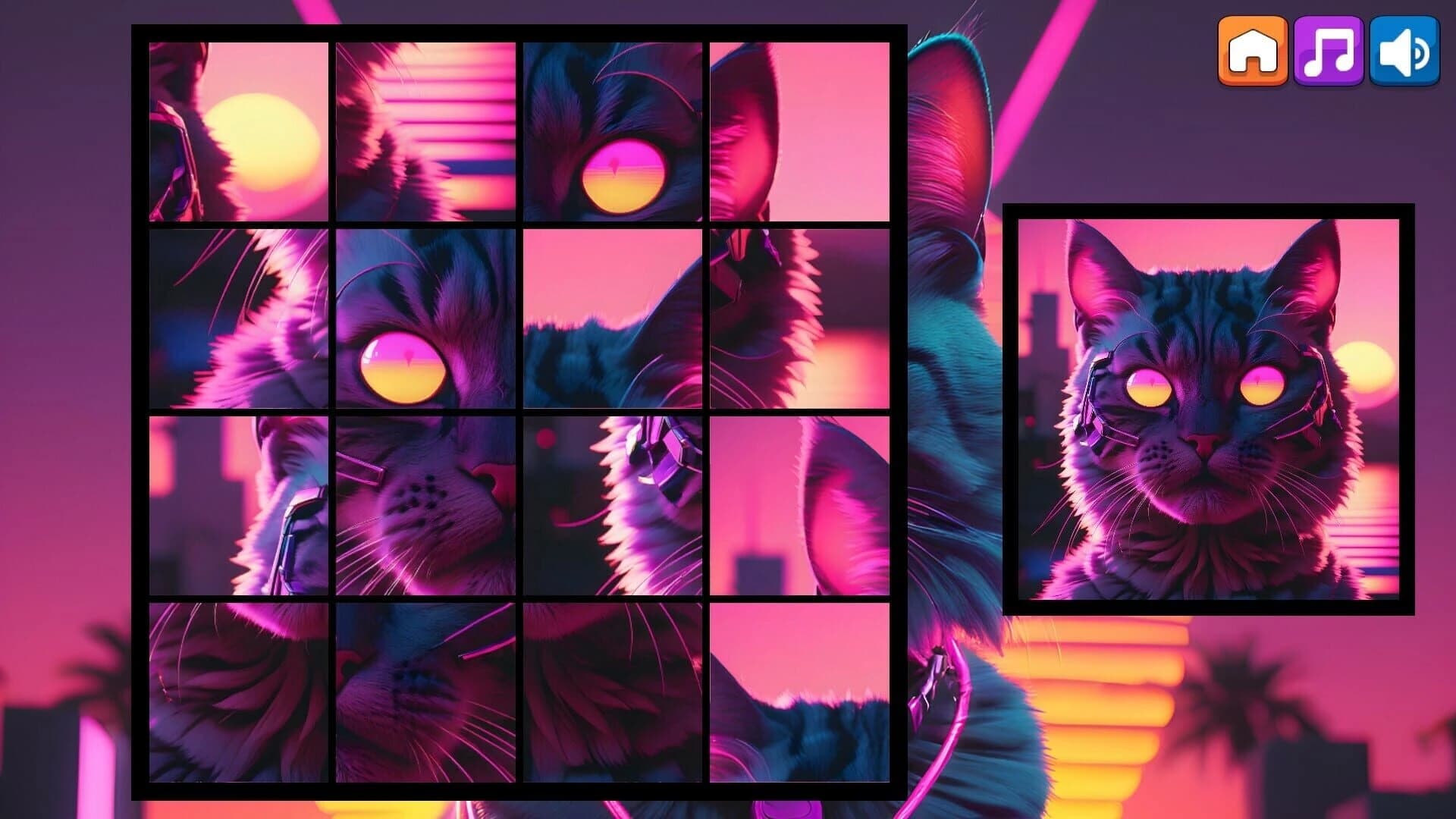 OG Puzzlers: Synthwave Cats screenshot 2