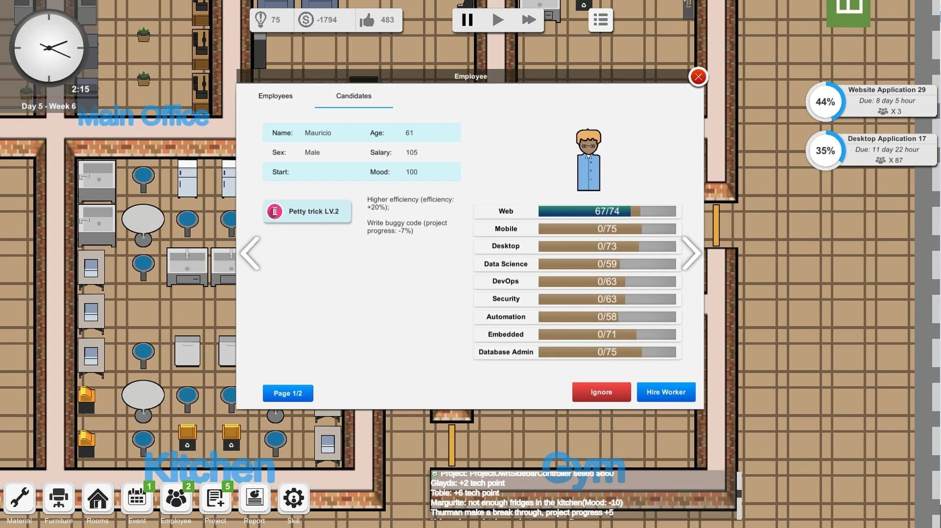 Outsourcing: IT company simulator screenshot 5