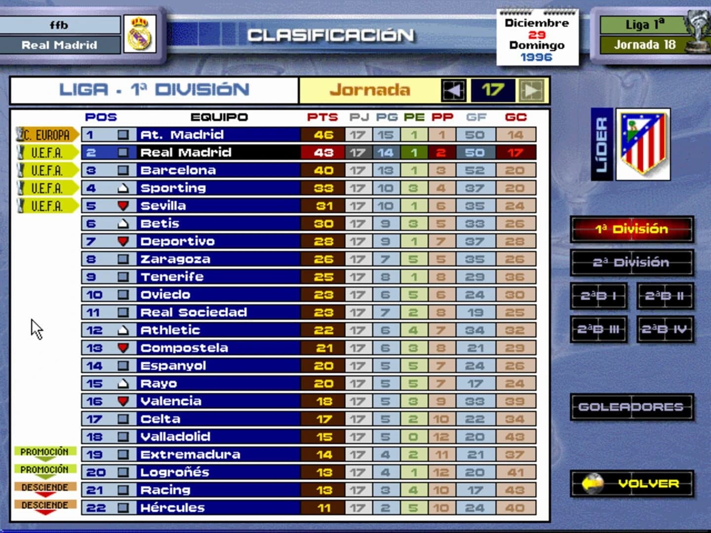 PC Fútbol 5.0 screenshot 3
