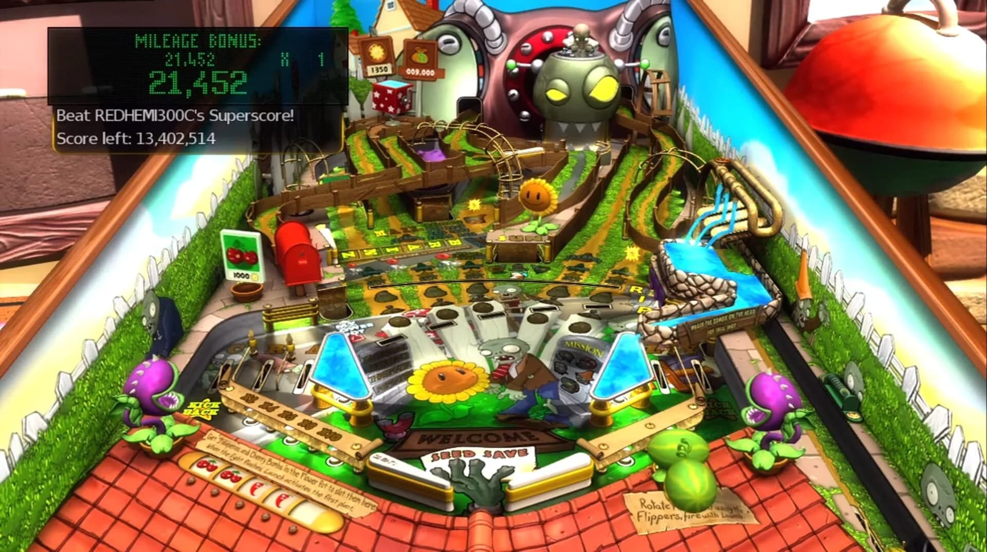 Pinball FX2: Plants vs. Zombies screenshot 1