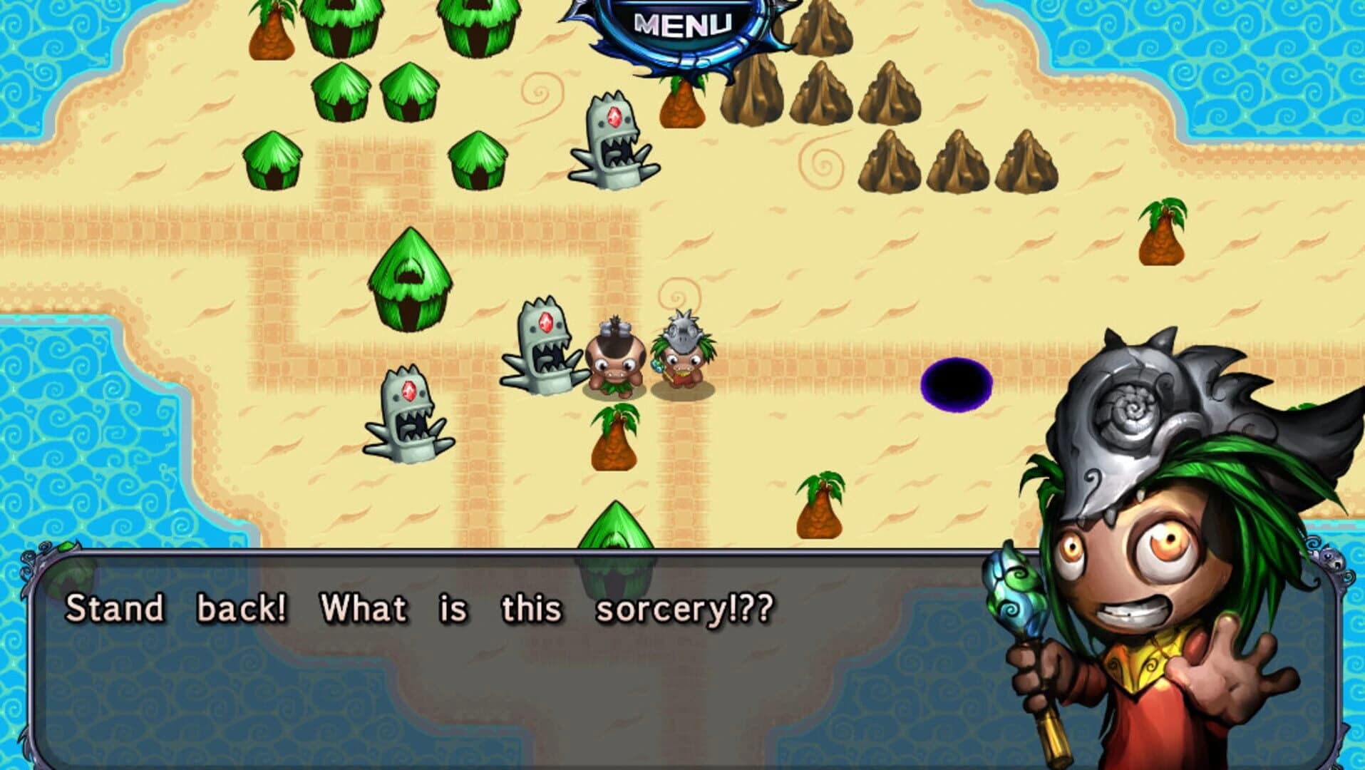 Pocket God vs Desert Ashes screenshot 1