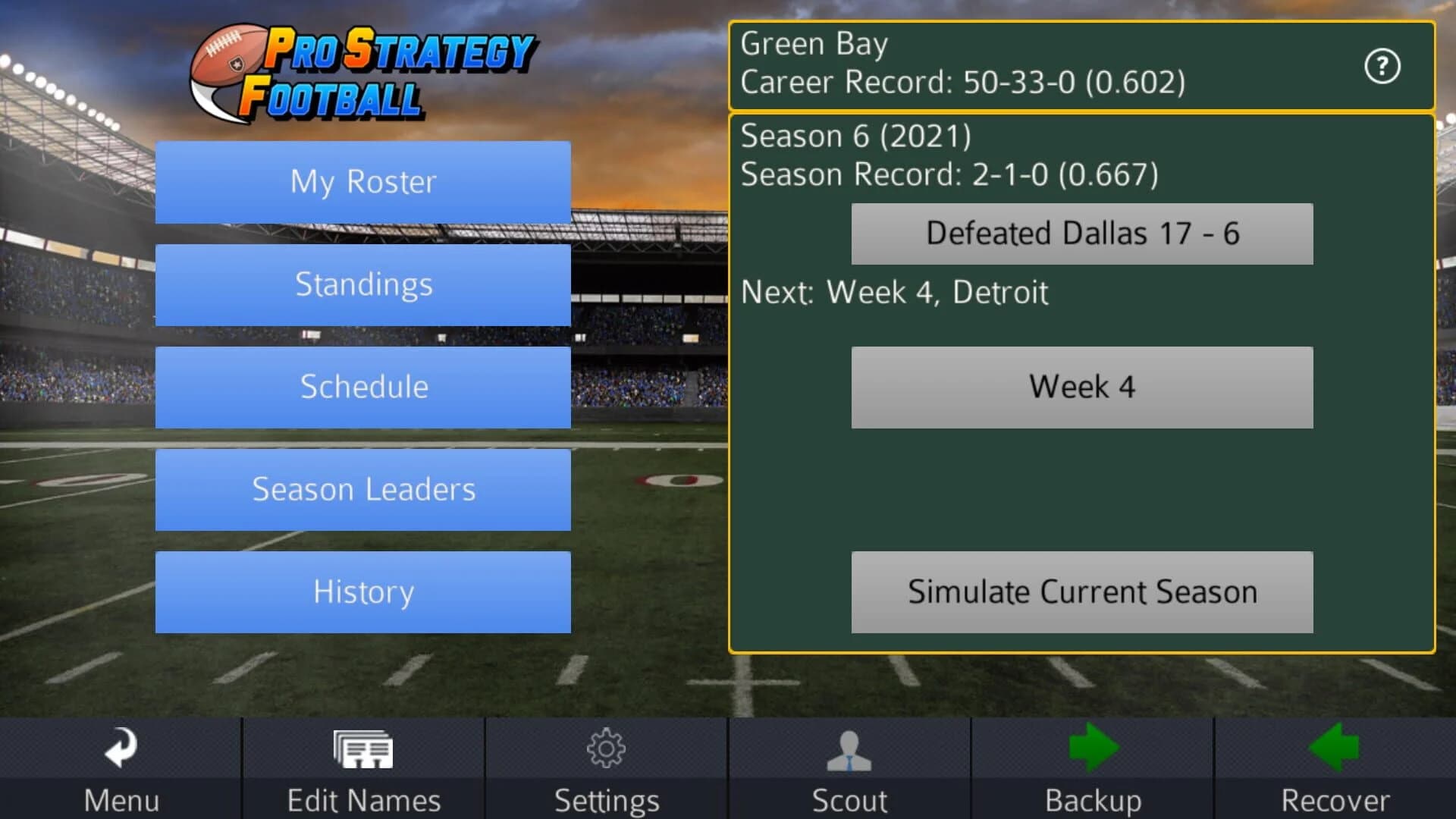 Pro Strategy Football 2016 screenshot 1