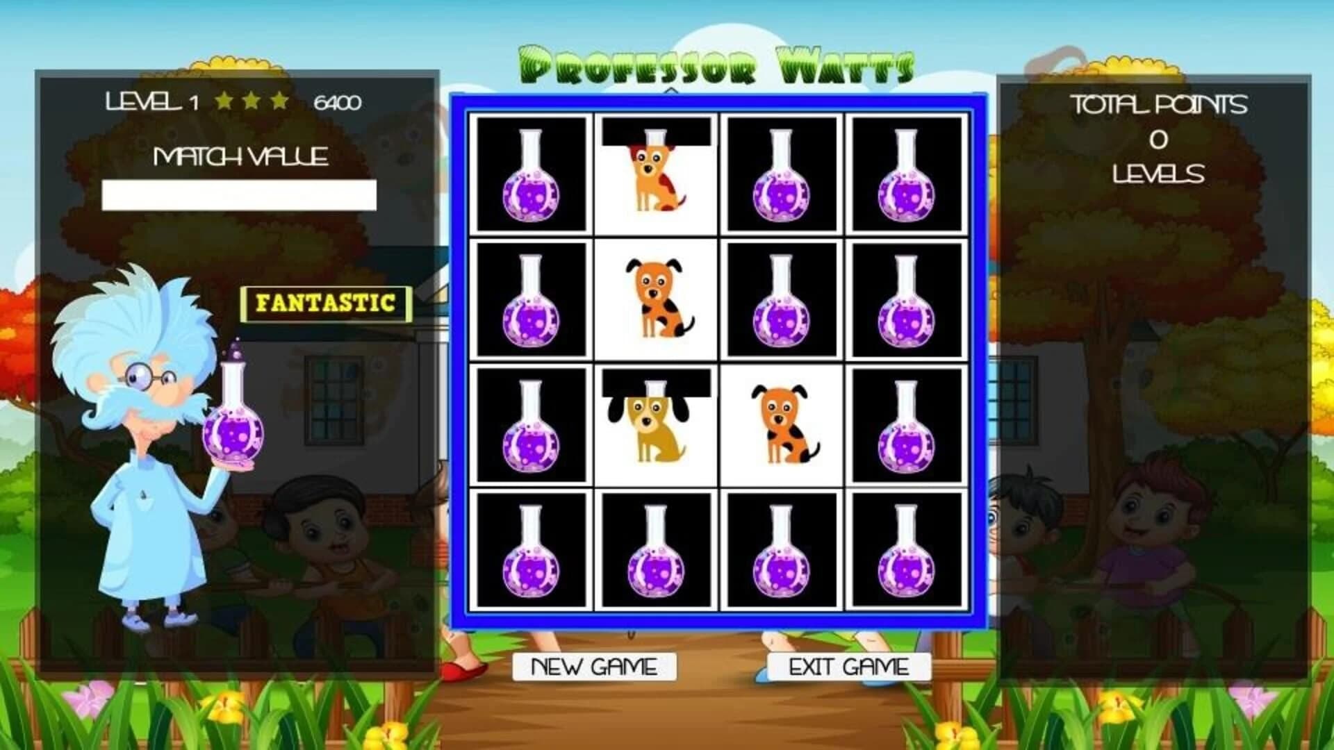 Professor Watts Memory Match: Puppies screenshot 2