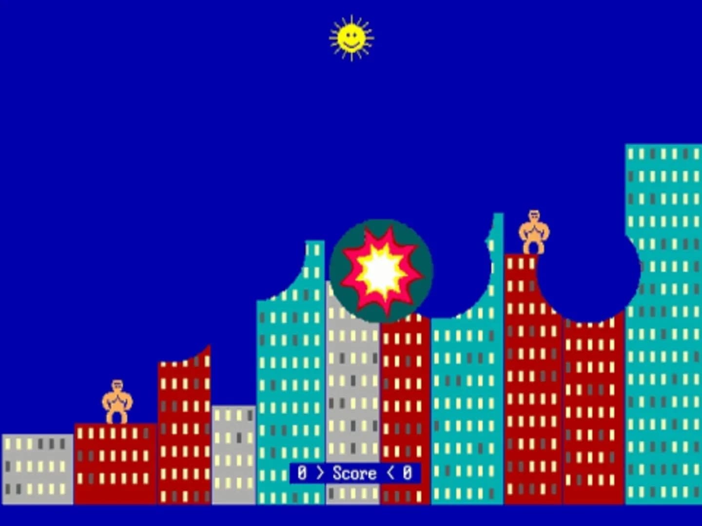 Qbasic Gorillas screenshot 1