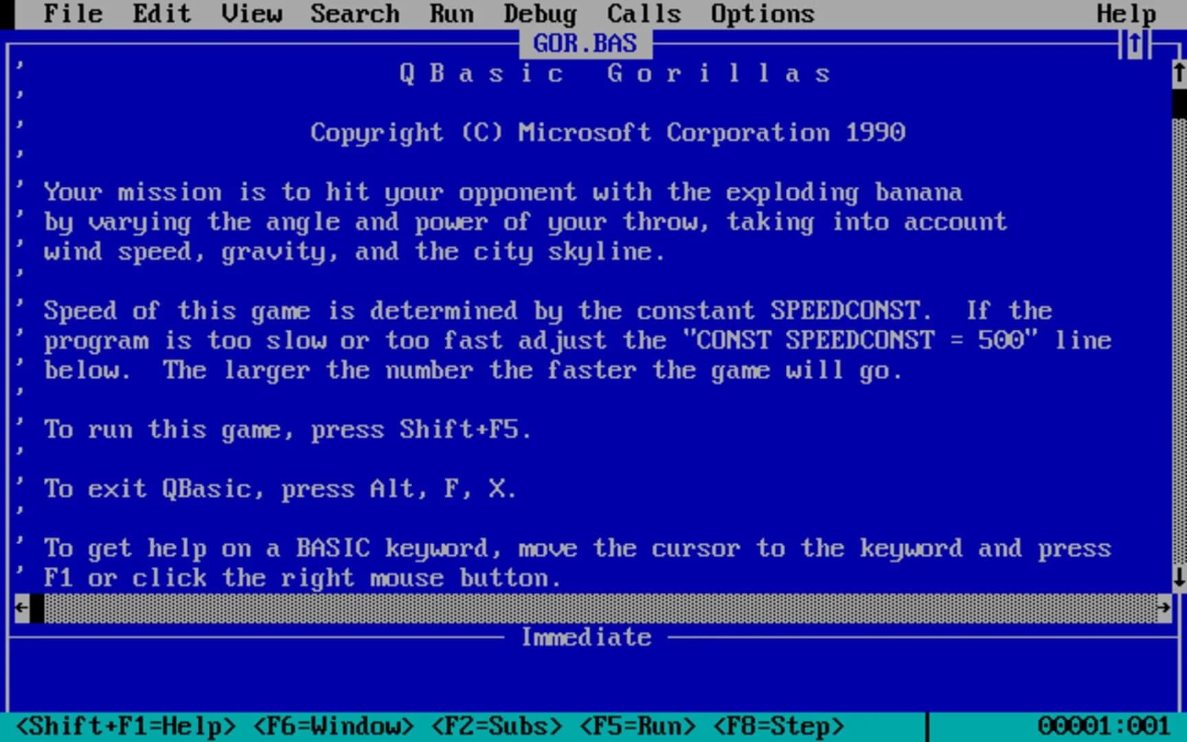 Qbasic Gorillas screenshot 5