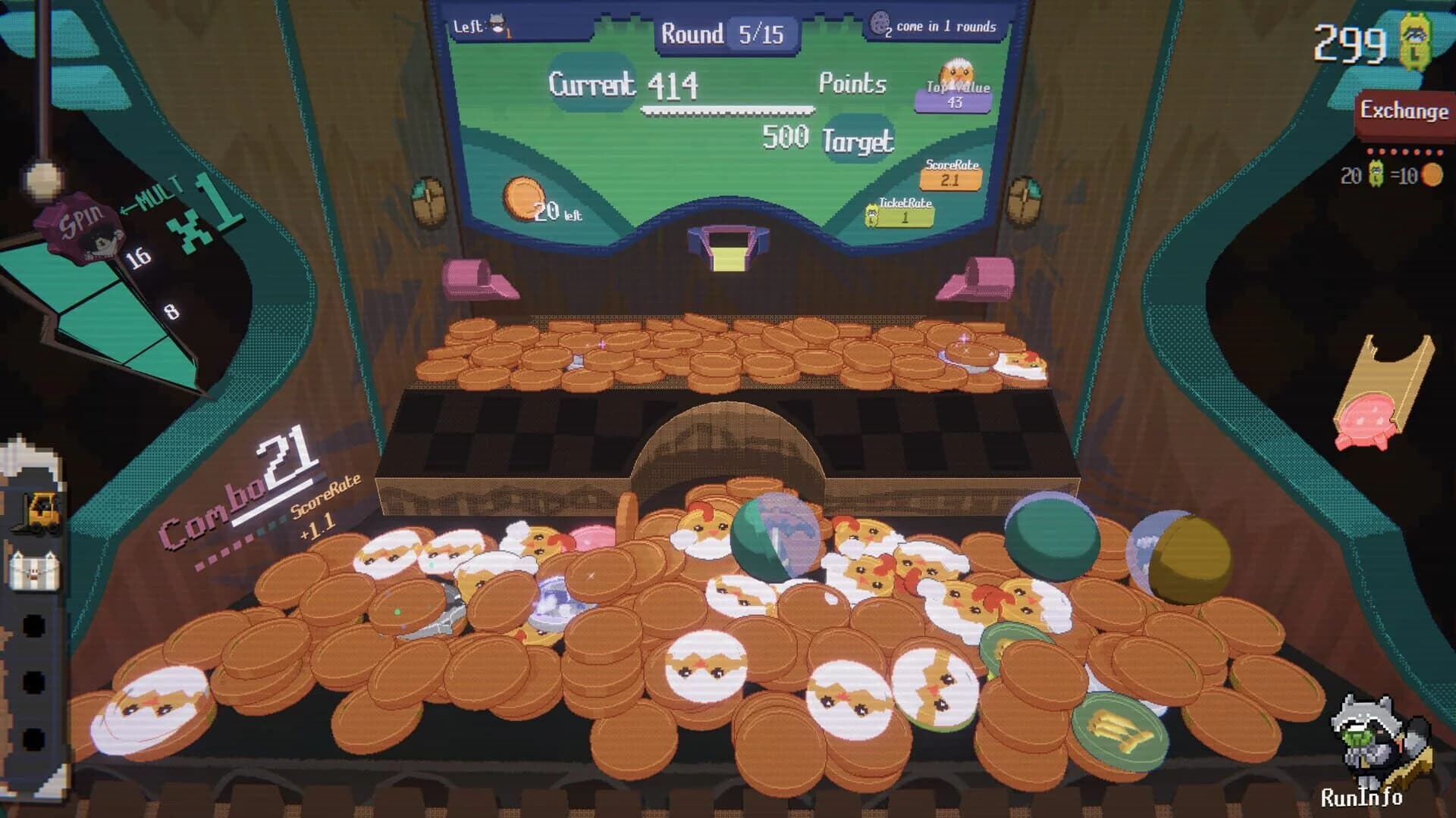 Raccoin: Coin Pusher Roguelike screenshot 1