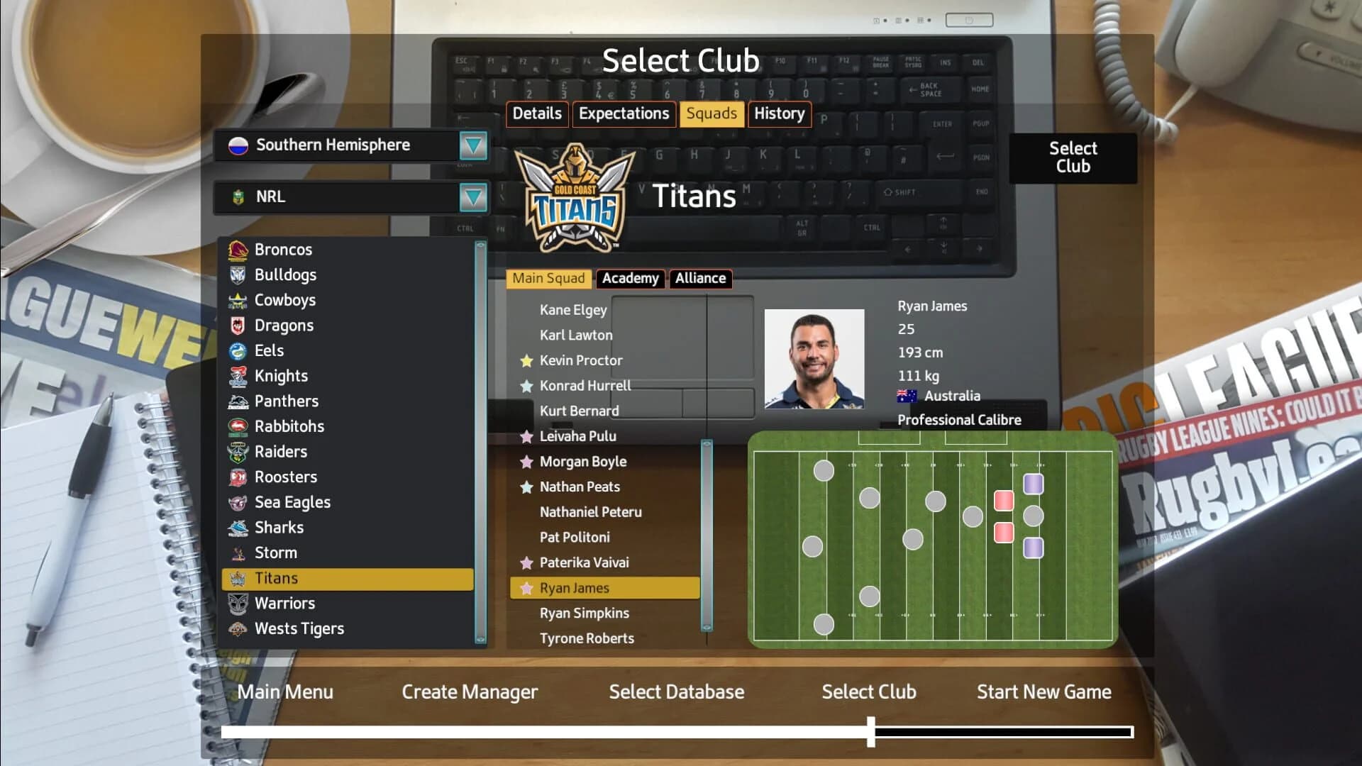 Rugby League Team Manager 2018 screenshot 4