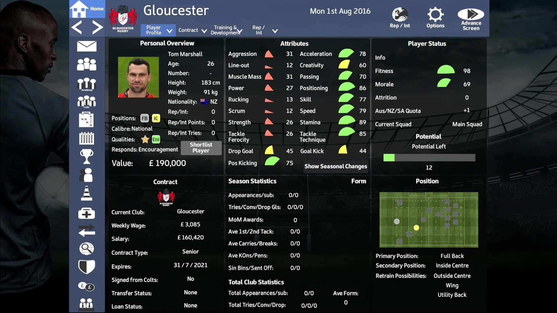 Rugby Union Team Manager 2017 screenshot 2