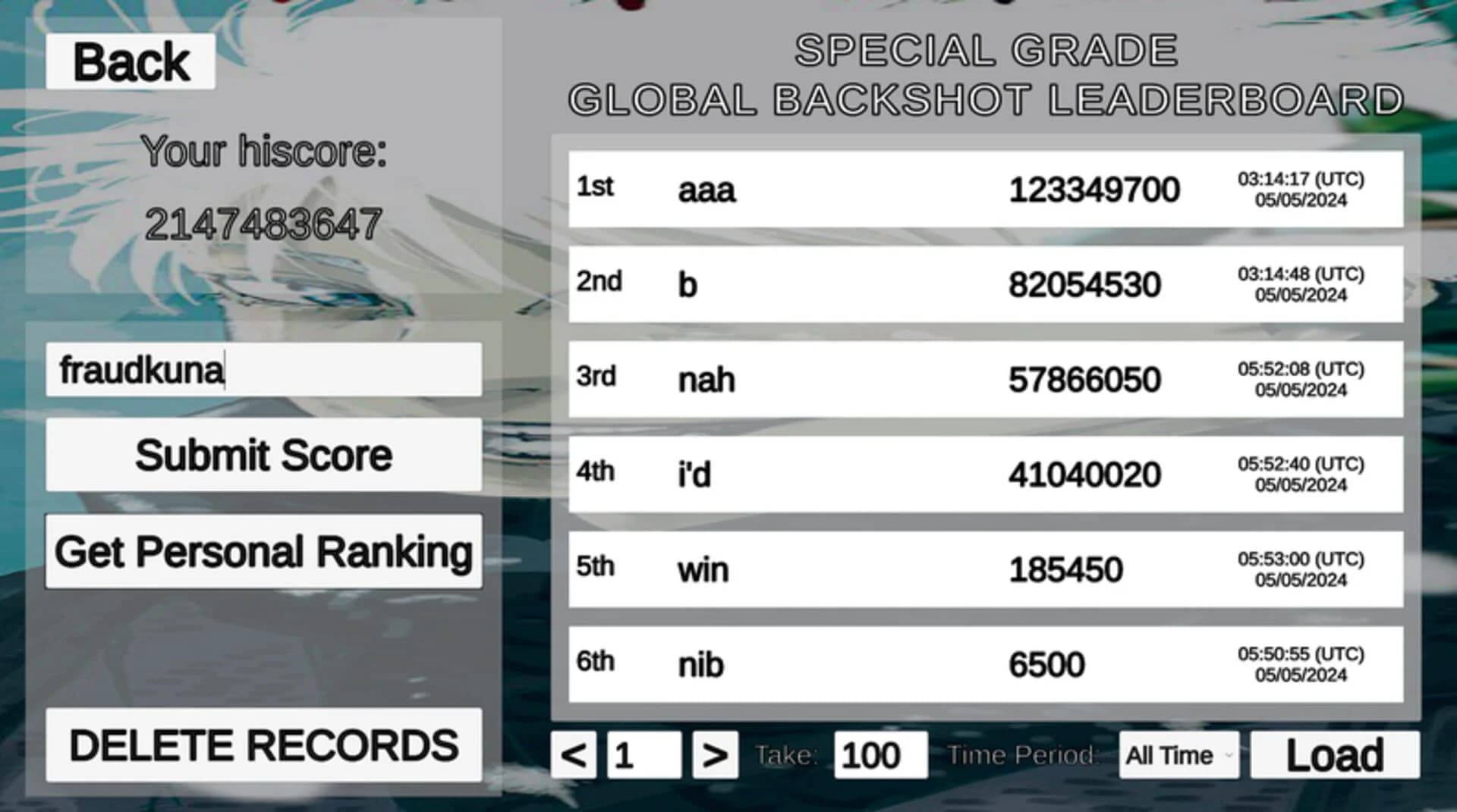 Satoru Gojo Backshot Simulator screenshot 3