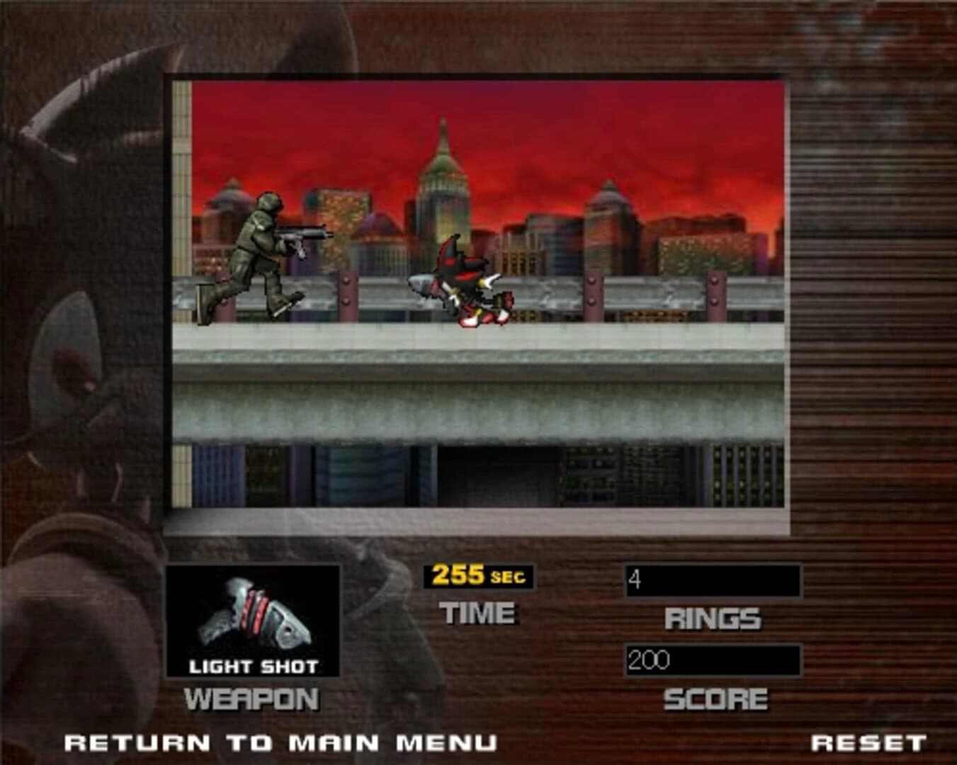 Shadow the Hedgehog Flash screenshot 2