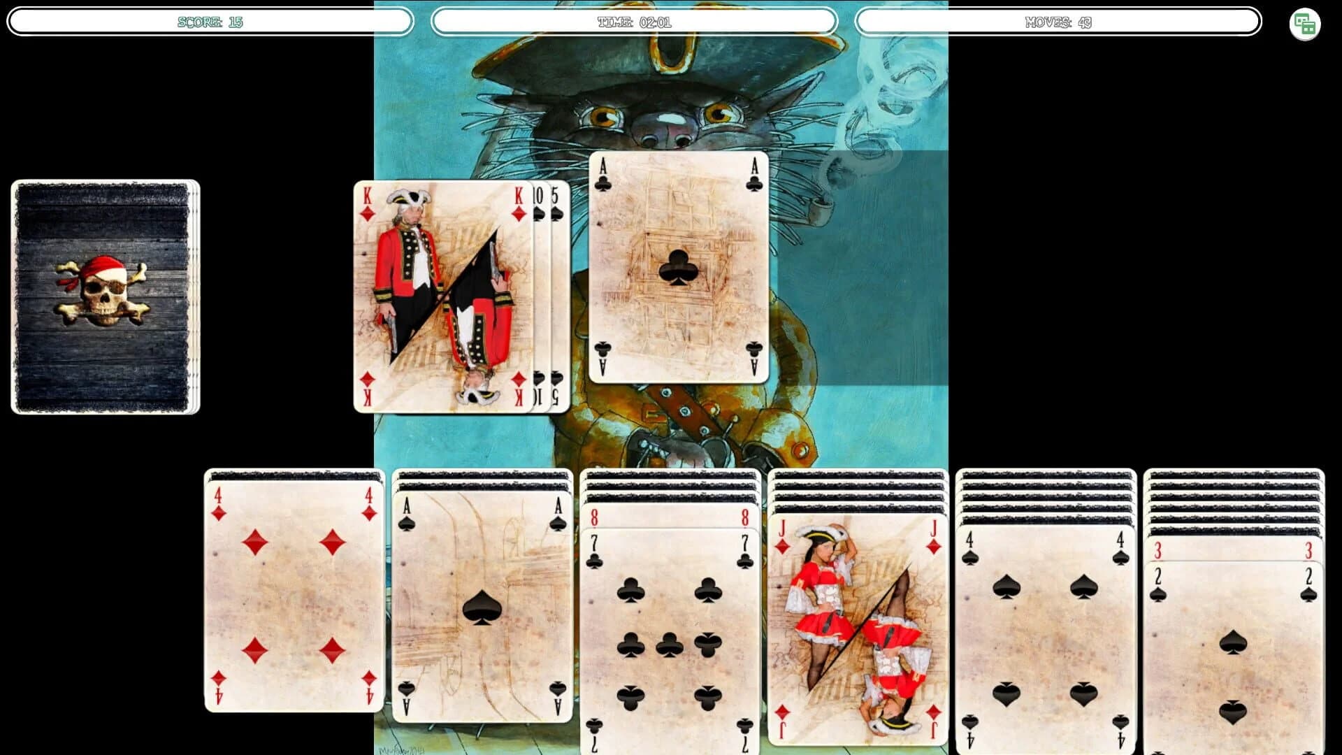 Solitaire - Cat Pirate Portrait screenshot 2