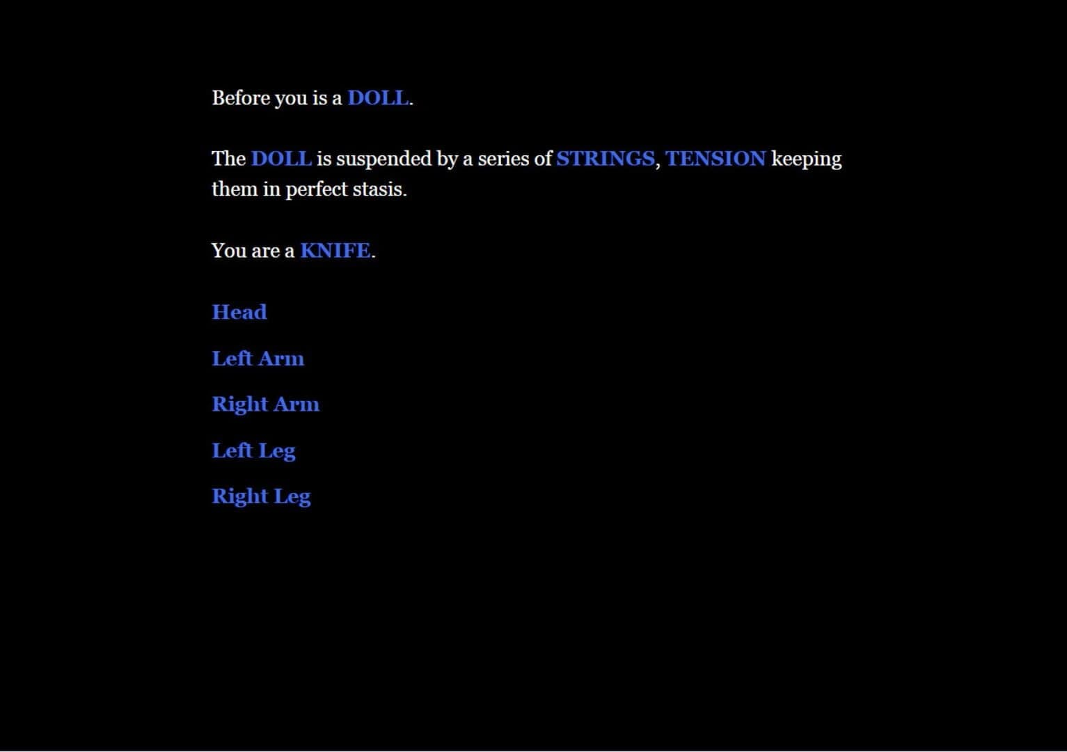 Strings/Threads/Burdens screenshot 1